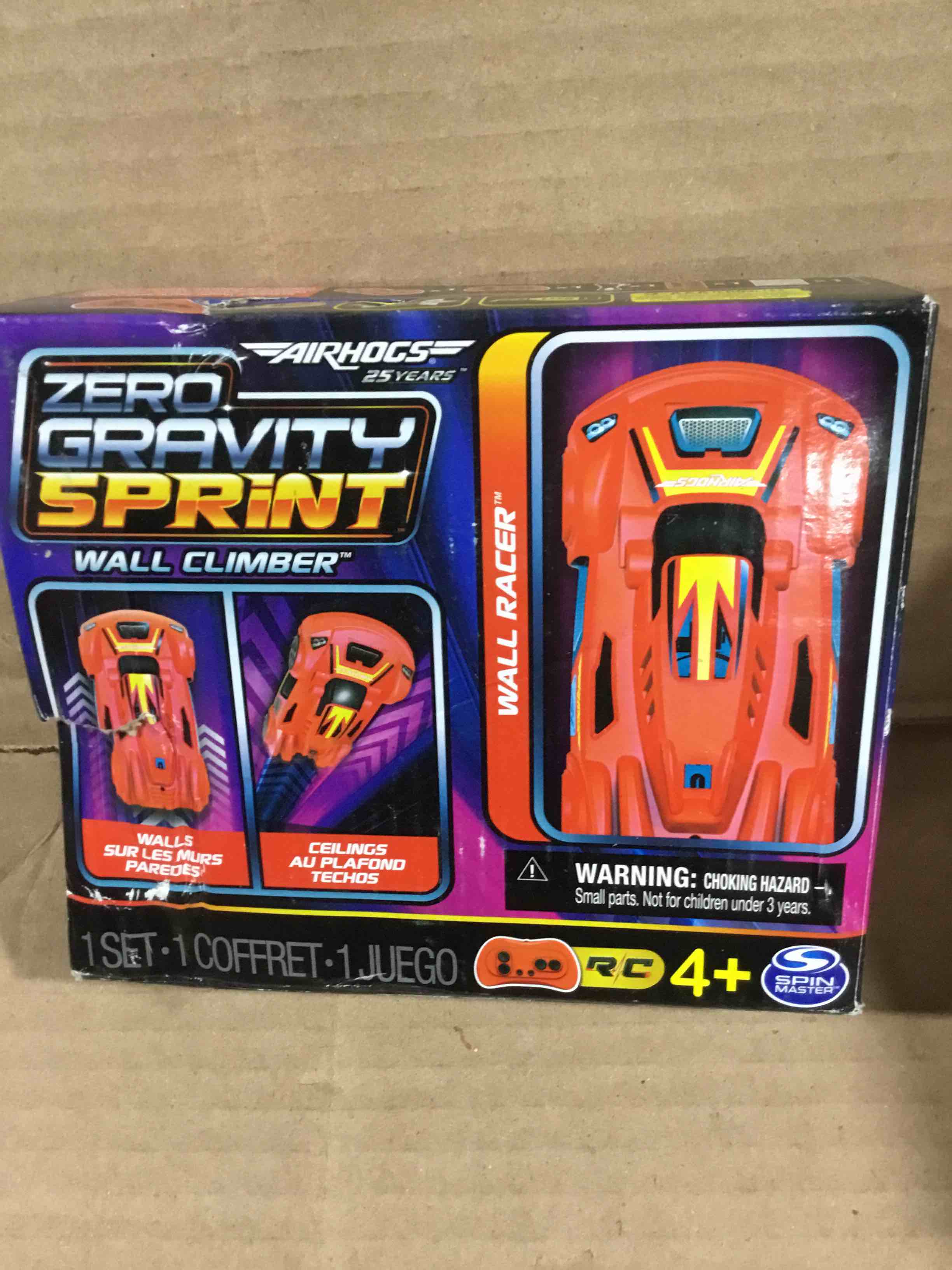 Condition photo showing New/Like New for Air Hogs, Zero Gravity Sprint RC Car Wall Climber, Red USB Micro B Rechargeable Indoor Wall Racer, Over 4-Inches, Kids Toys for Kids Ages 4 and up