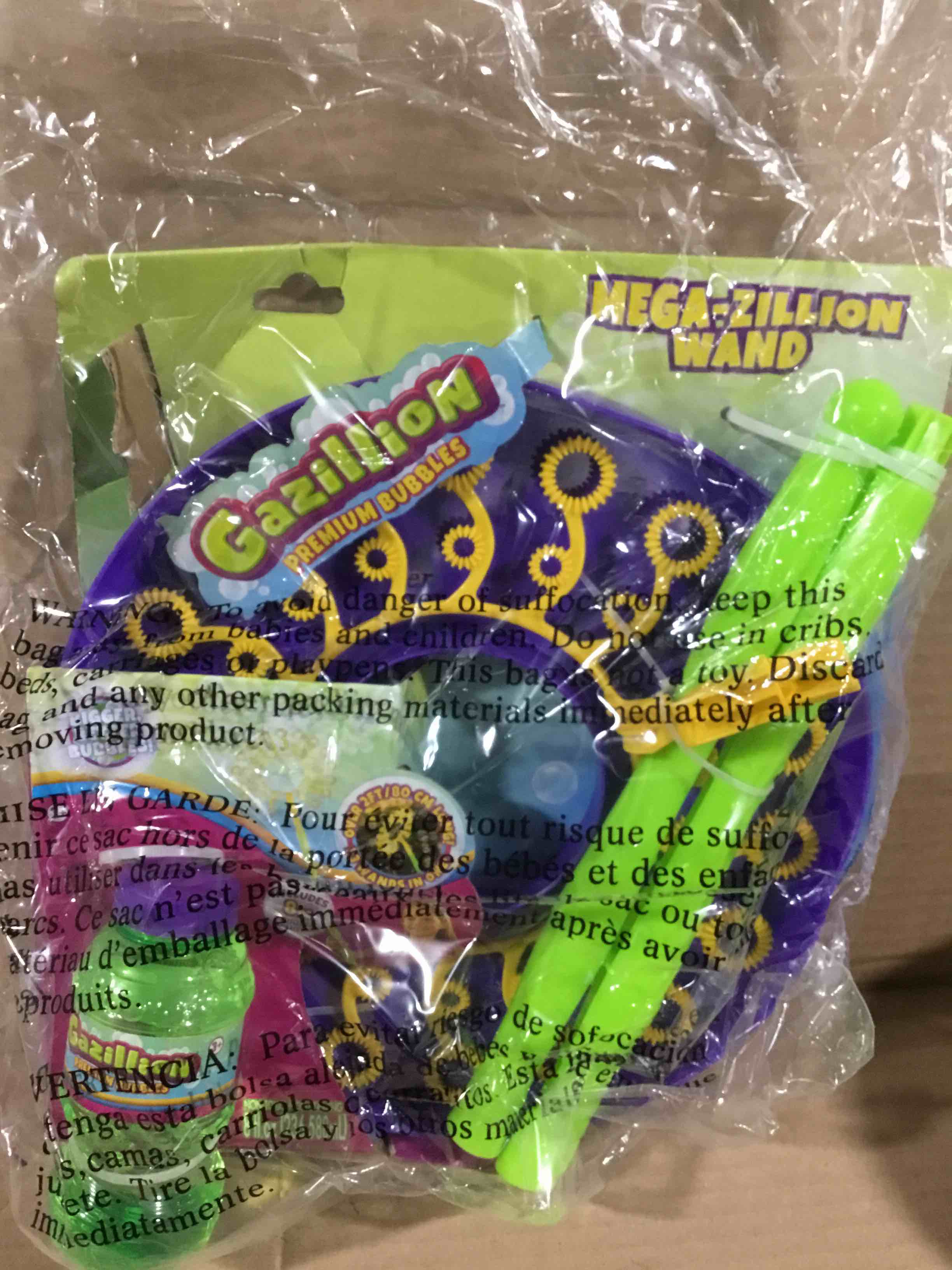 Condition photo showing New/Like New for Gazillion Mega-Zillion Wand, 33 Mini Wands, 3ft. Handle & 2 Bottles of Solution - Create Zillions of Bubbles in Seconds!