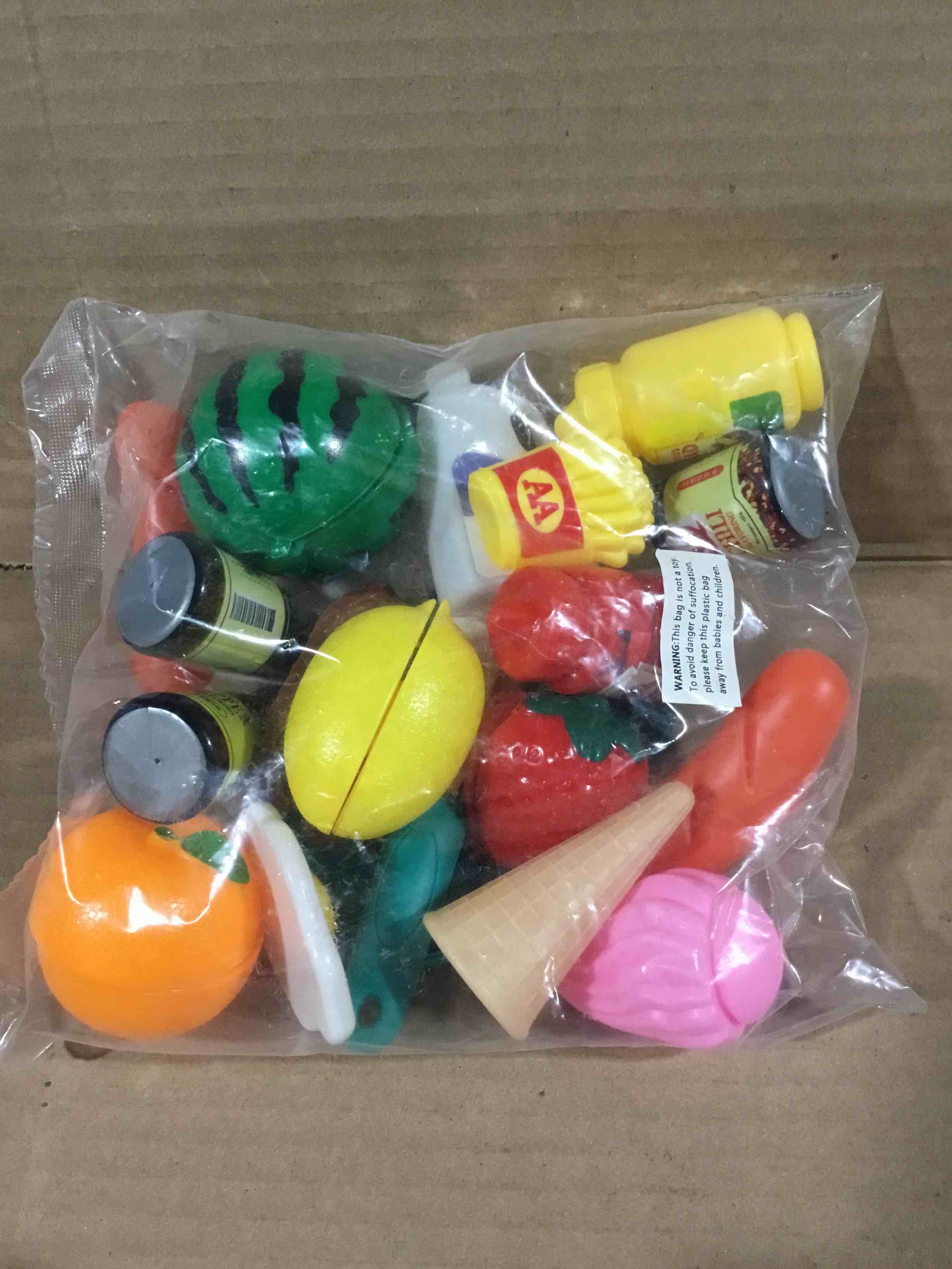 Condition photo showing New/Like New for JOYIN 50 Piece Set of Kitchen Toys, Dinnerware, Dummy Fruits, Vegetables, Plastic Accessories for Children Educational Learning Toy, Role Play Gift, Easter Basket Stuffers