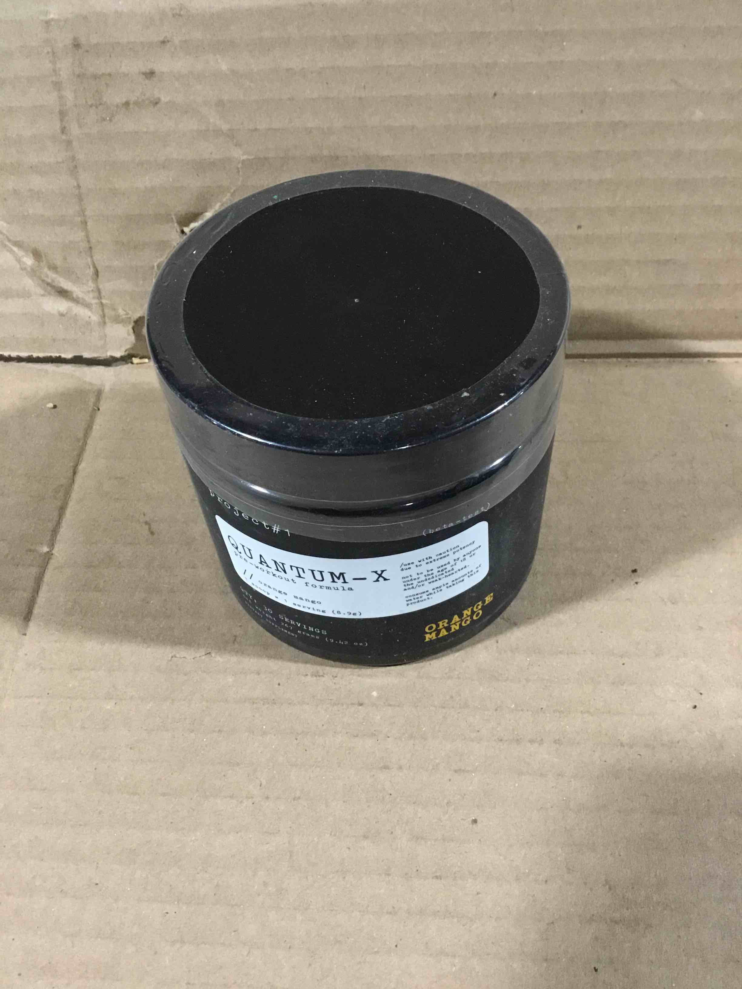 Condition photo showing New/Like New for Pre workout Formula Quantum X Orange mango 