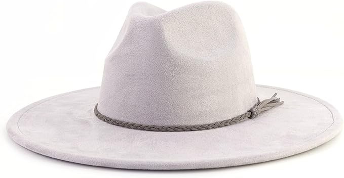 Condition photo showing New/Like New for Big Wide Brim Fedora Hats for Women Men Western Suede Hats Large Felt Panama Hat Rancher Hat