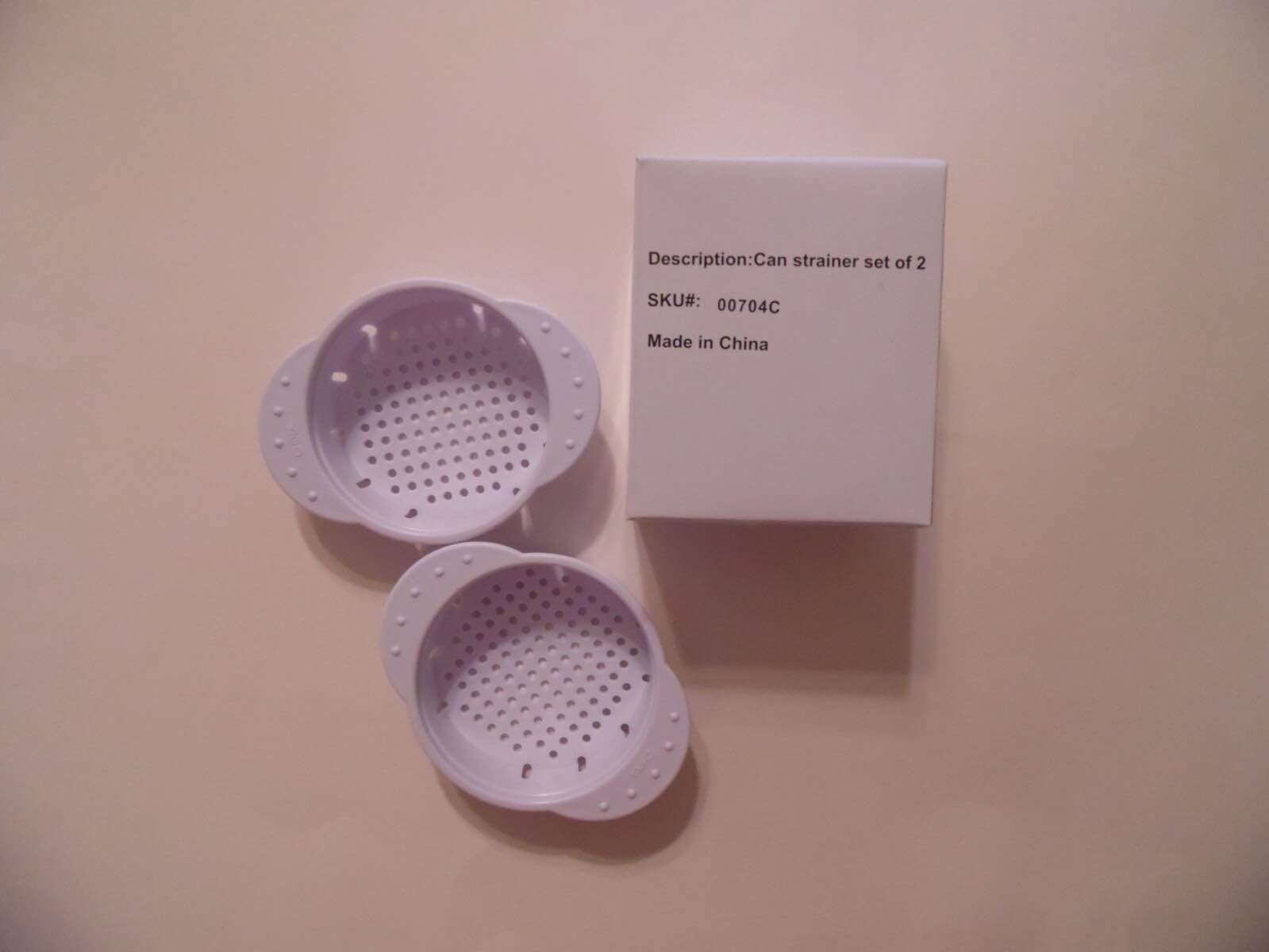Plastic Can Colander/Strainer in White - Set of 6 
