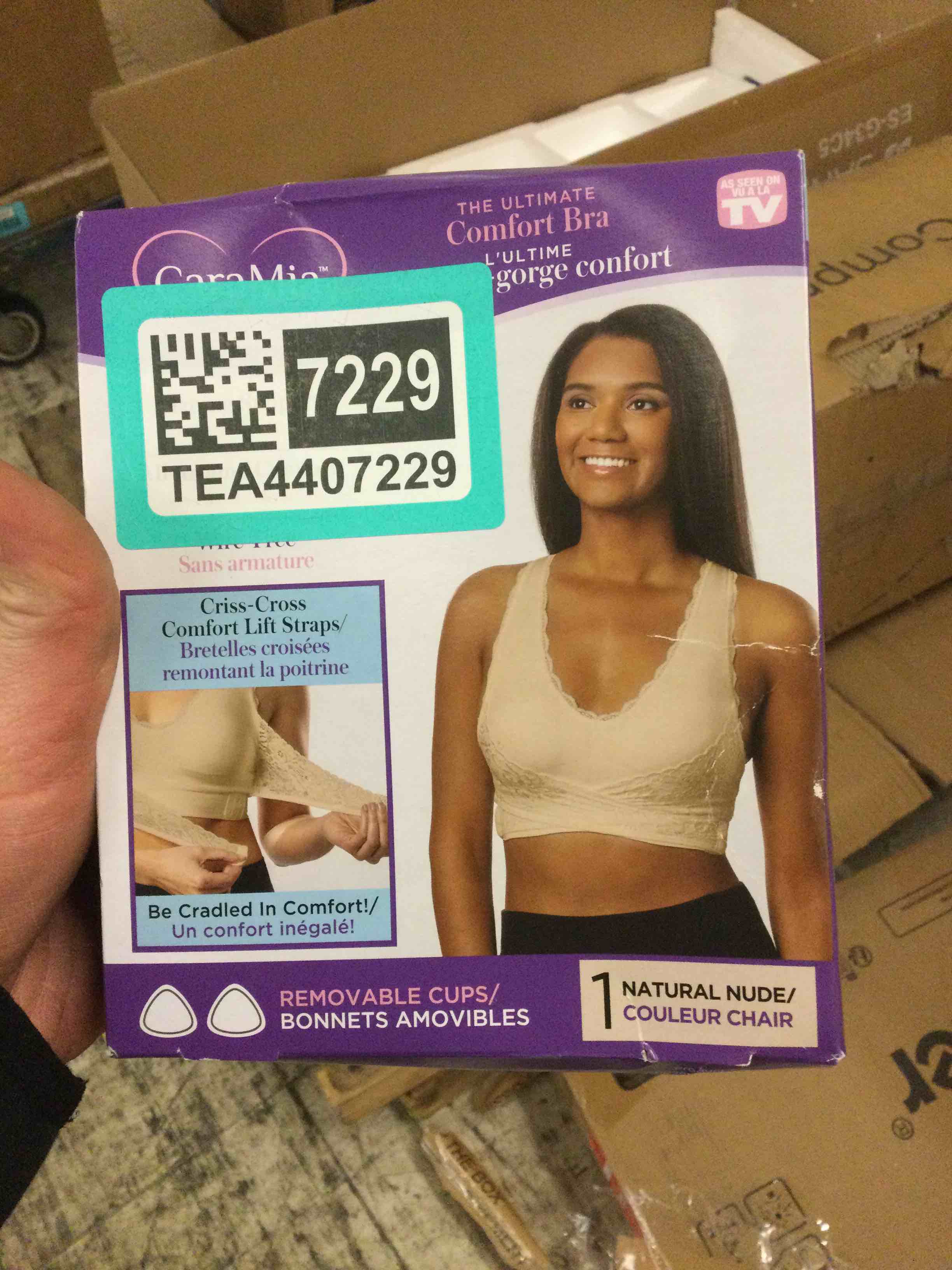 Condition photo showing New/Like New for As Seen on TV Caramia Bra Nude   Women s  Size Medium