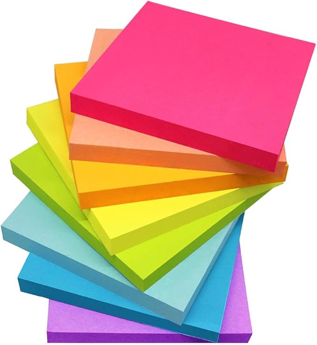 Condition photo showing New/Like New for Sticky Notes 3x3 Inches,Bright Colors Self-Stick Pads, Easy to Post for Home, Office, Notebook, 82 Sheets/pad Visit the Vanpad Store