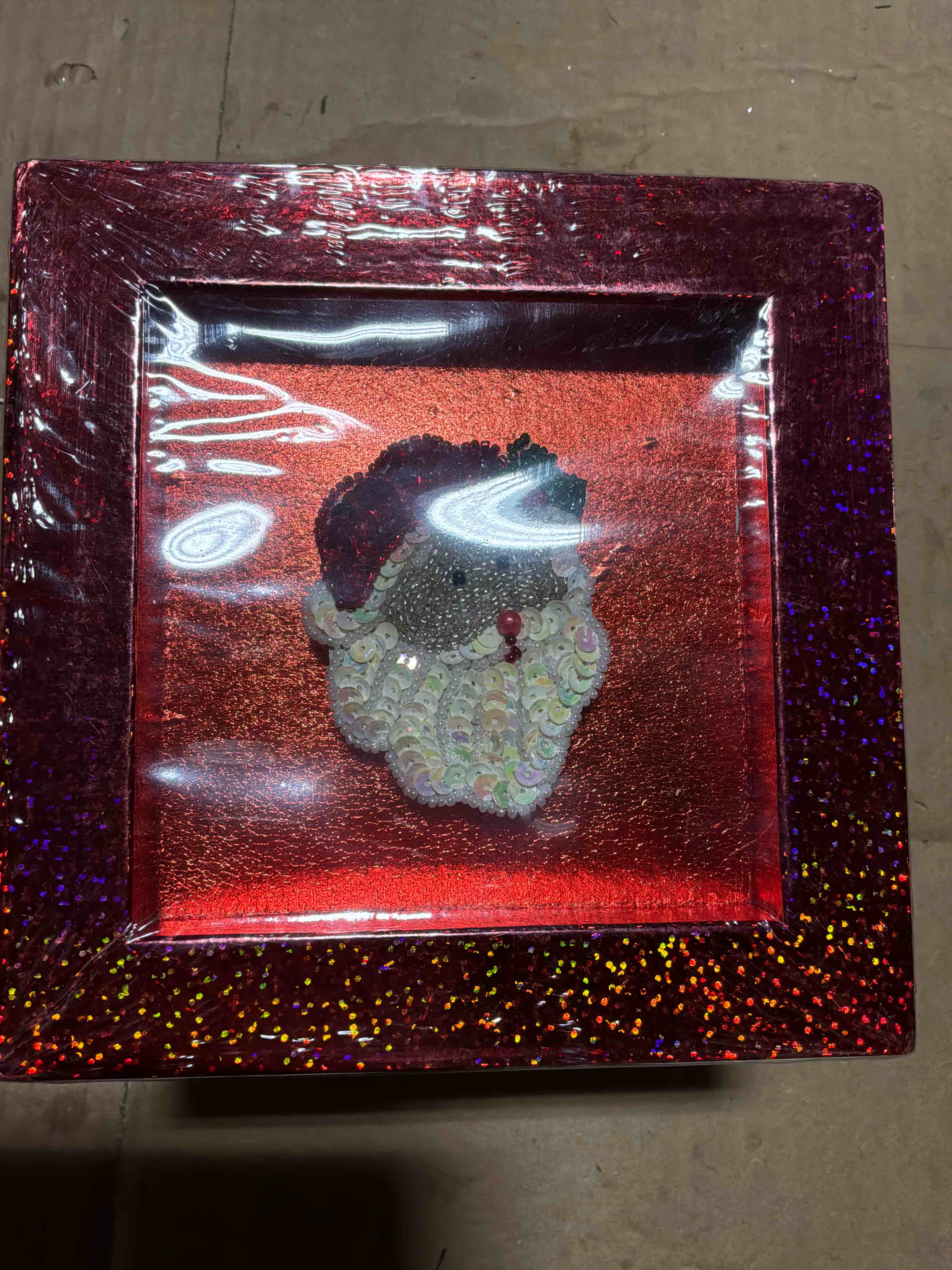 Condition photo showing New/Like New for Expo International Value Pack of Hologram Set with Decorative Santa Sequin Applique/P Gift Boxes, Red