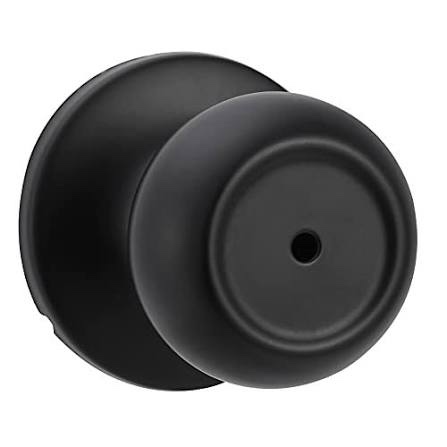 amazon basics bedroom/ bathroom door knob with lock, coastal, matte black