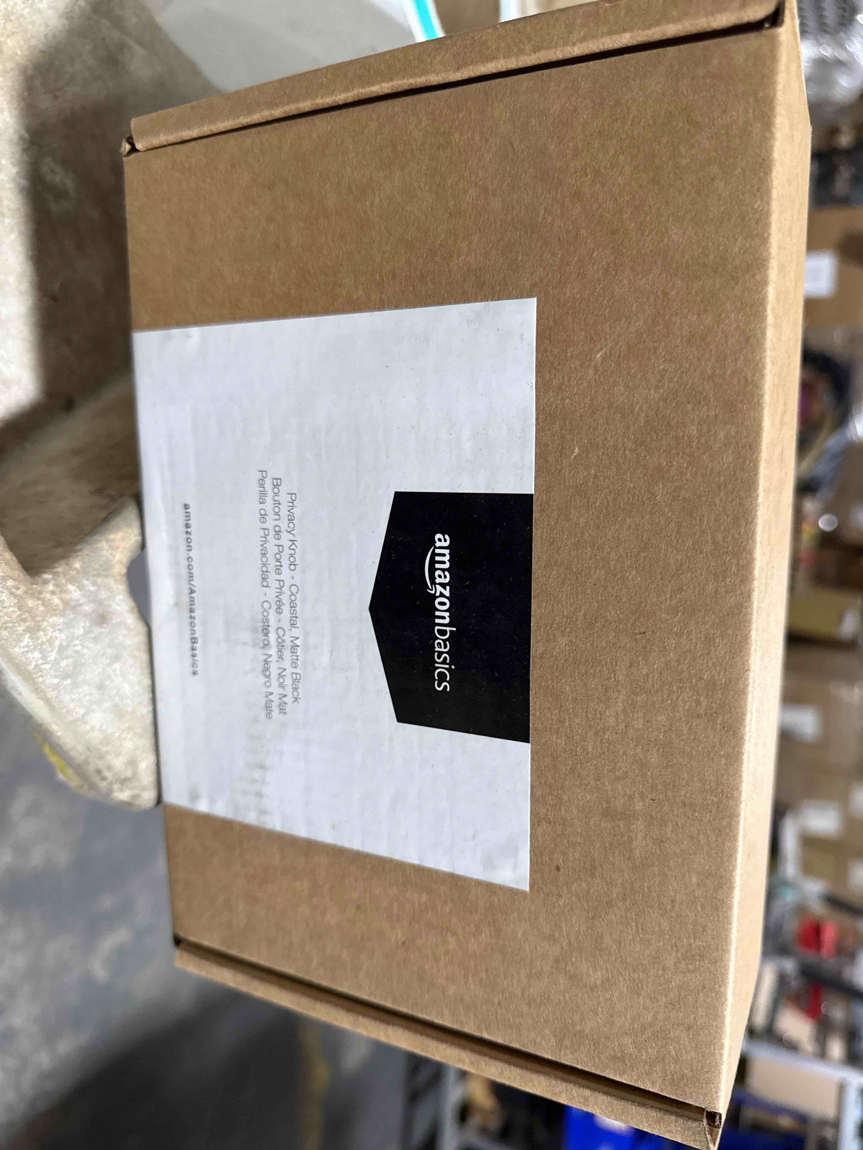Condition photo showing Brand New for amazon basics bedroom/ bathroom door knob with lock, coastal, matte black