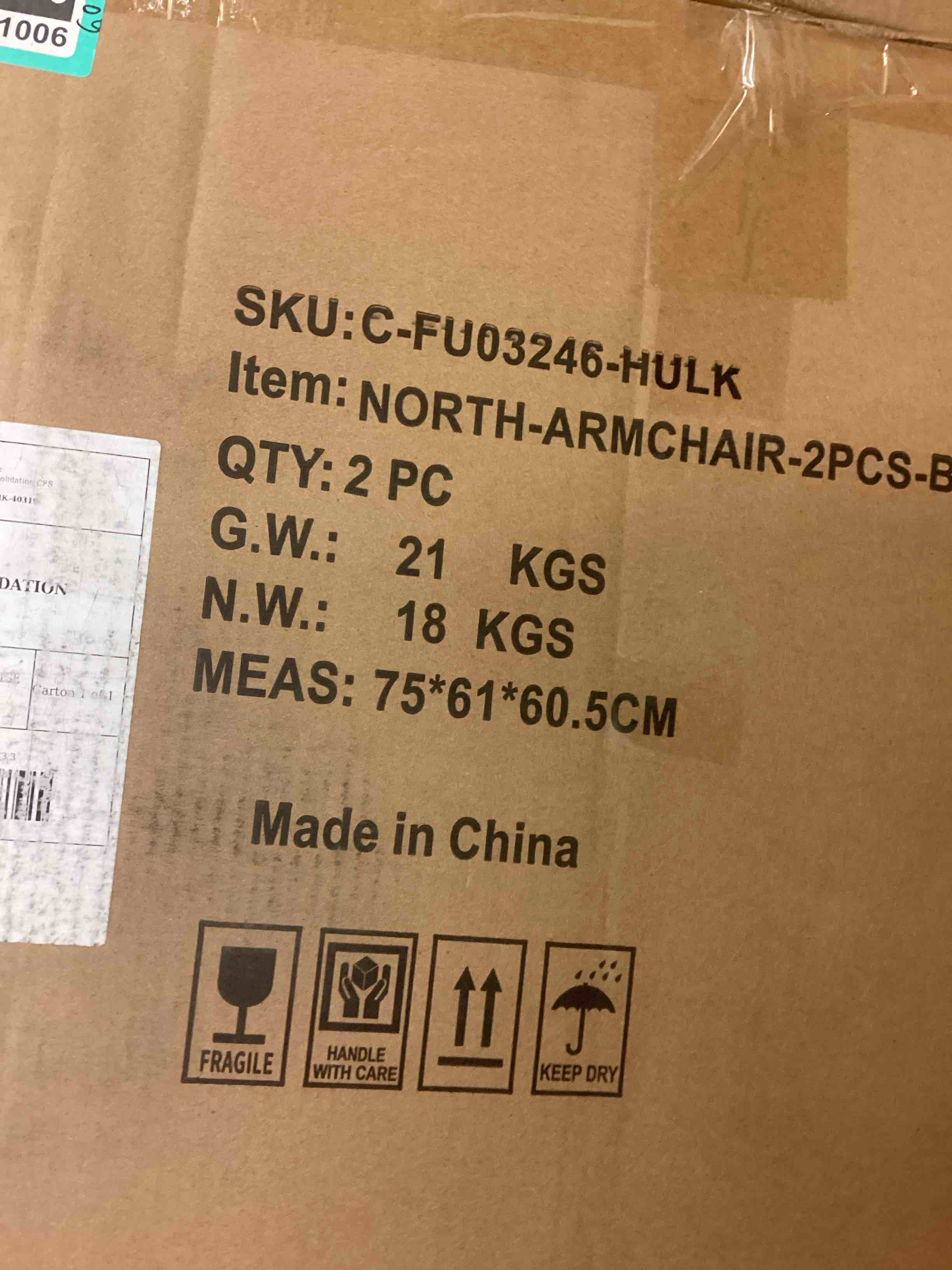 Condition photo showing Good Condition for beige linen upholstered armchair(set of 2 )
