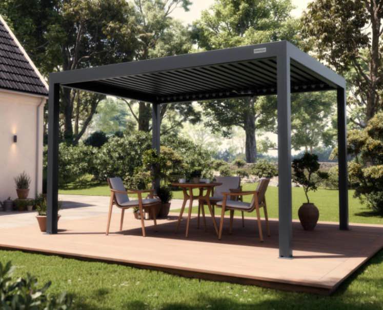 (incomplete) yitahome  hardtop gazebo with nettings?and curtains, outdoor heavy duty aluminum gazebo combined of horizontal and vertical stripes roof for patio, backyard, deck, lawns and balcony