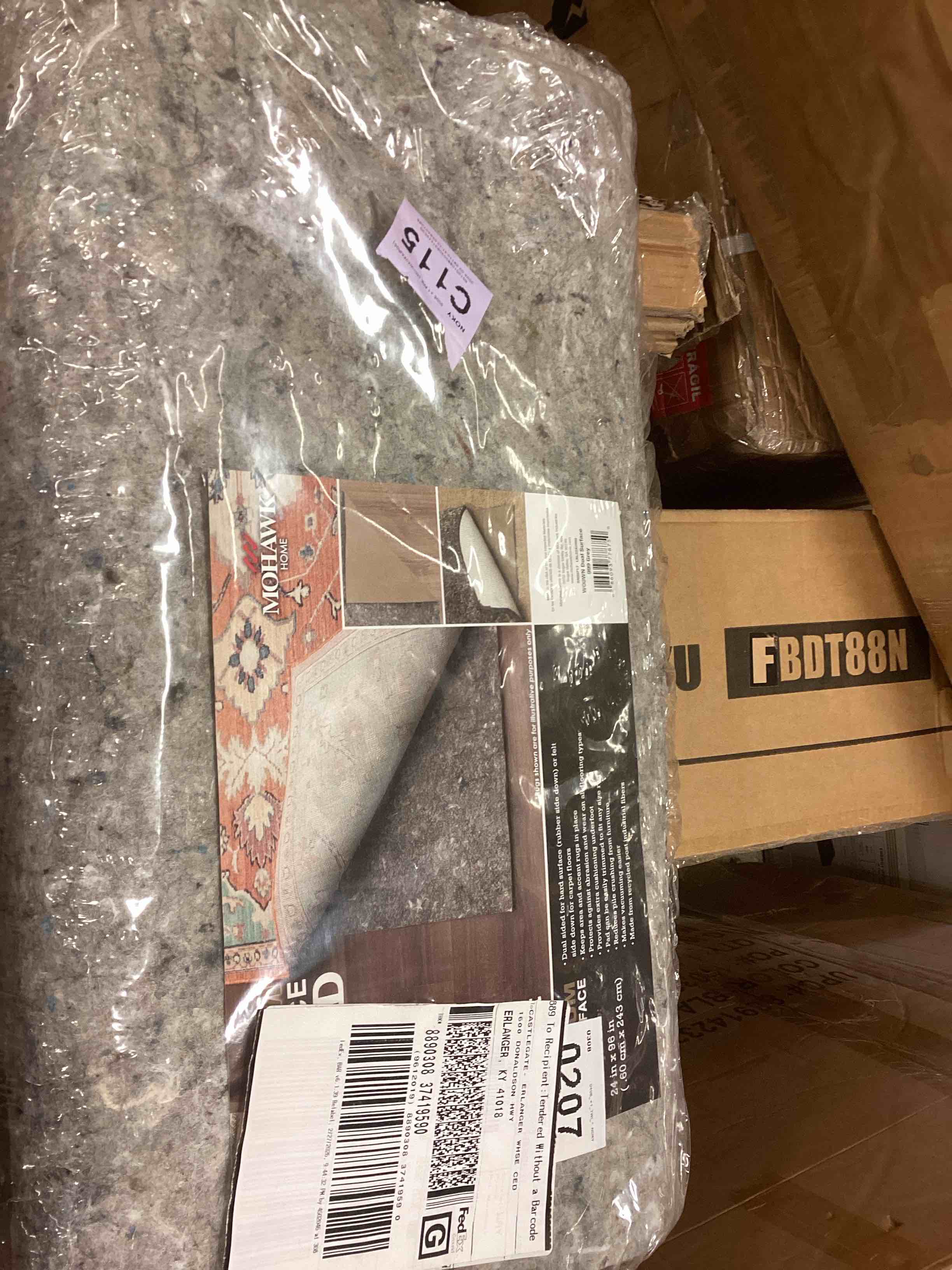 Condition photo showing Good Condition for 24in x 96in , dual surface rug pad