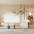 hillip 33” wide modern & comfort barrel chair with 360 degree swivel (incomplete one box only)