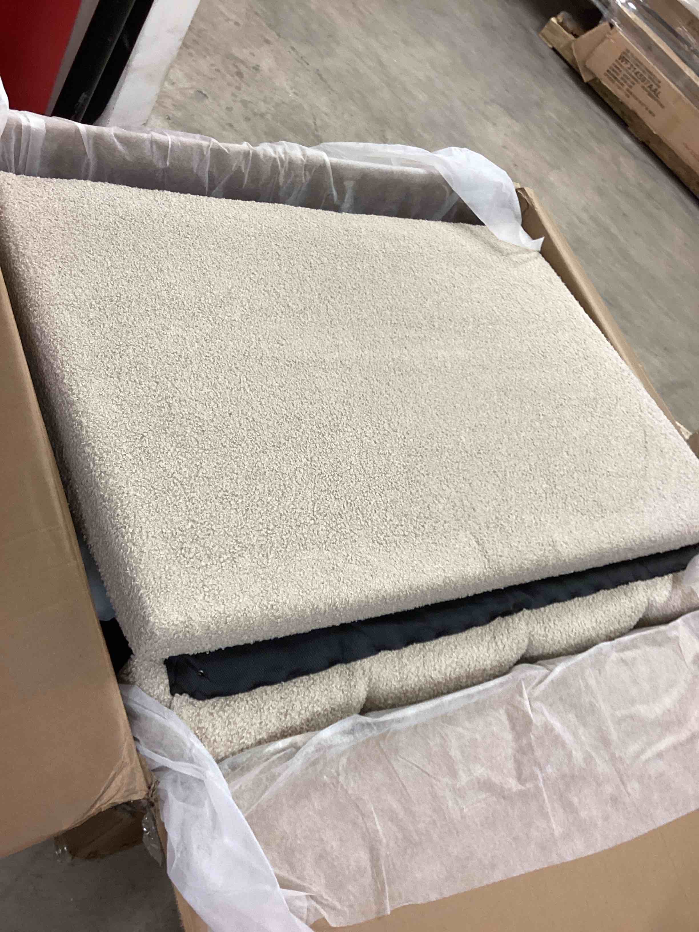 Condition photo showing As Is for  sofa convertible sectional, color beige, (box 2 of 2 ) 