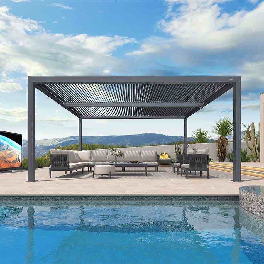 purple leaf athena louvered pergola outdoor aluminum pergola with adjustable roof for deck backyard garden hardtop gazebo