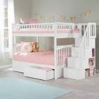 blaisdell solid wood staircase kids bunk bed with roll out trundle (incomplete two boxes only)
