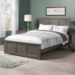 amear solid wood foundation bed with matching footboard, gray (incomplete one box only)