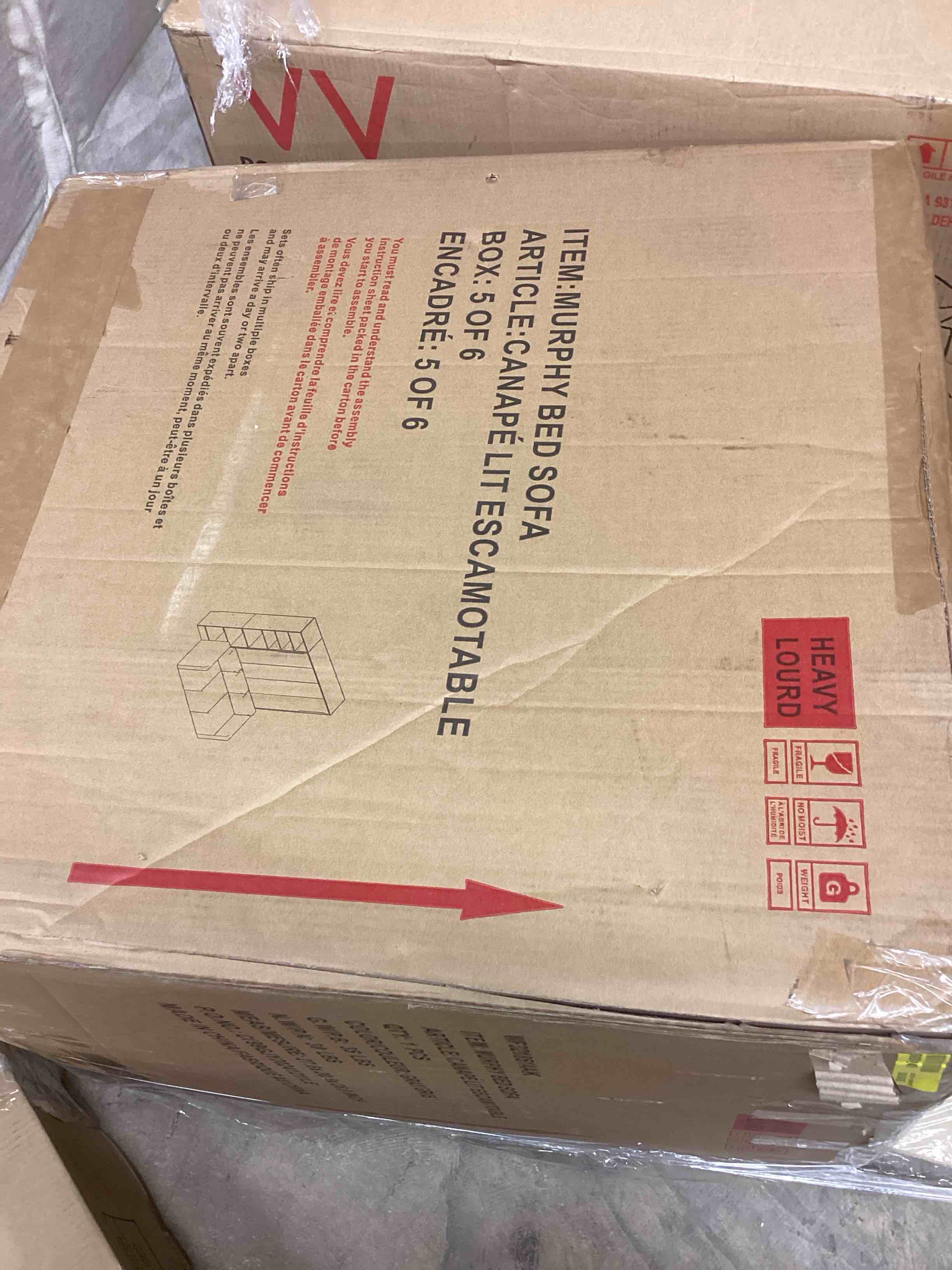 Condition photo showing Good Condition for rouzbeh modern murphy bed with sofa and shelves (incomplete 1 box of 6 only)