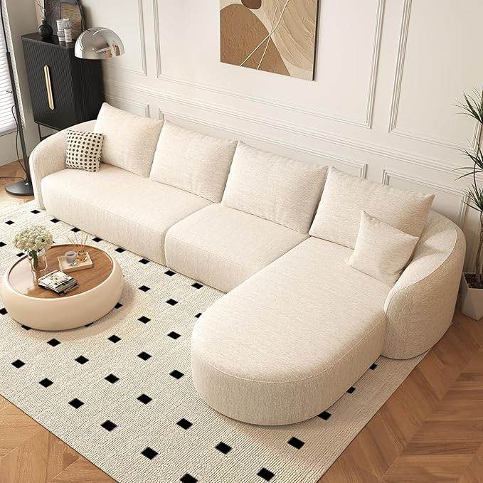 138.6" modular sectional couches luxury modern curved back sofa (incomplete one box only)