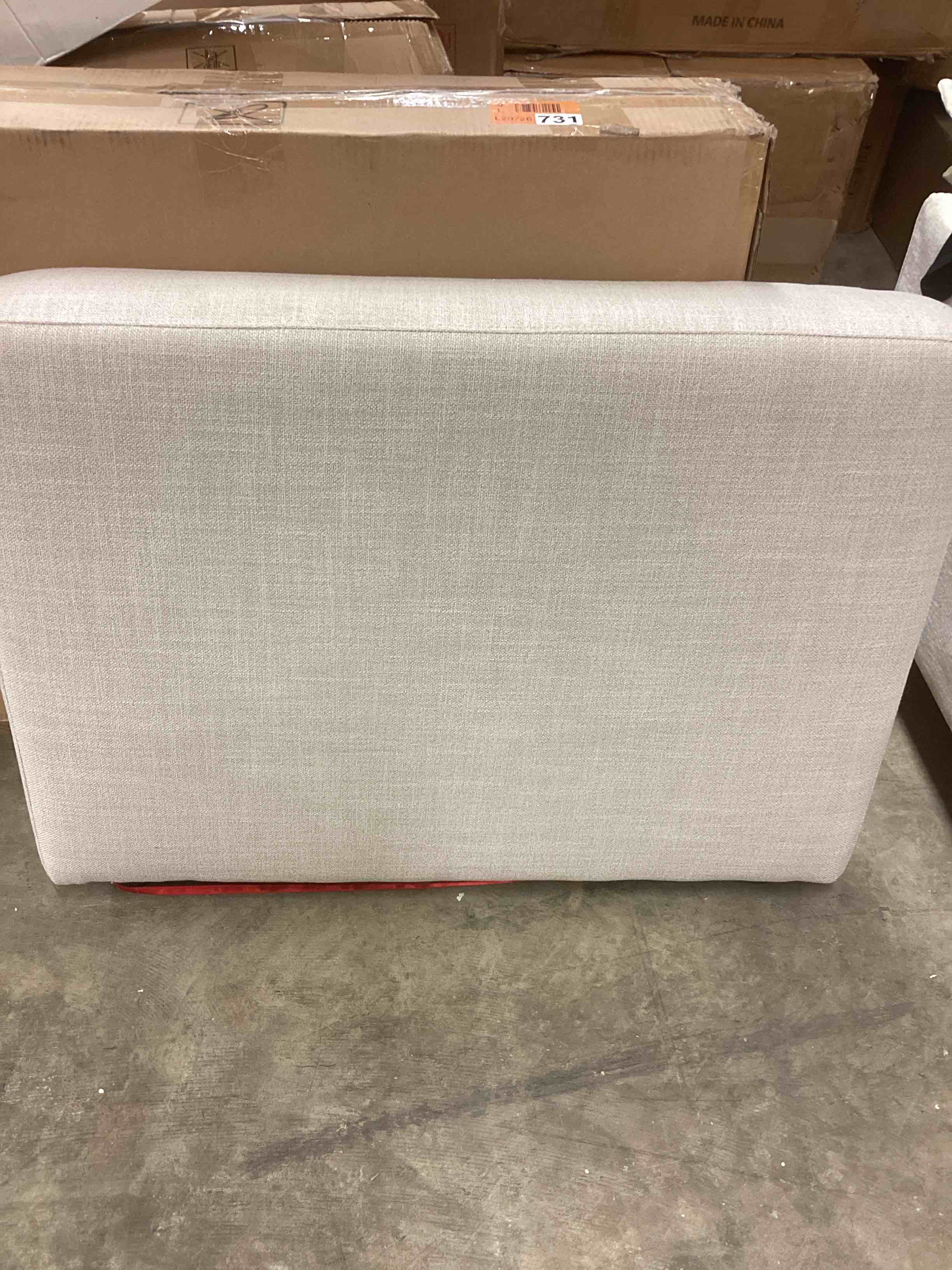 Condition photo showing New/Like New for armrest, fabric beige set of 2