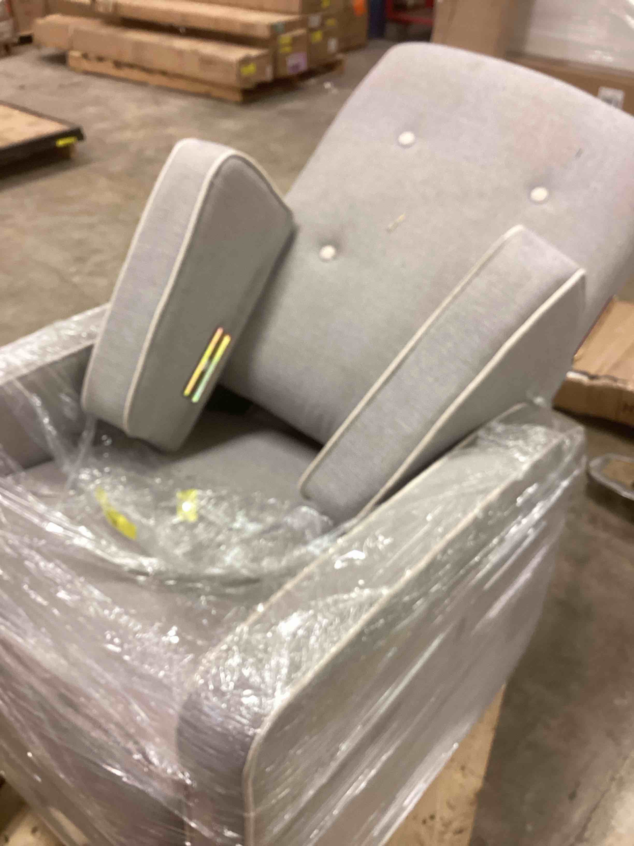 Condition photo showing Good Condition for swivel rocker recliner chair, nursery glider chair, nursery rocking chairs, manual reclining chair, grey