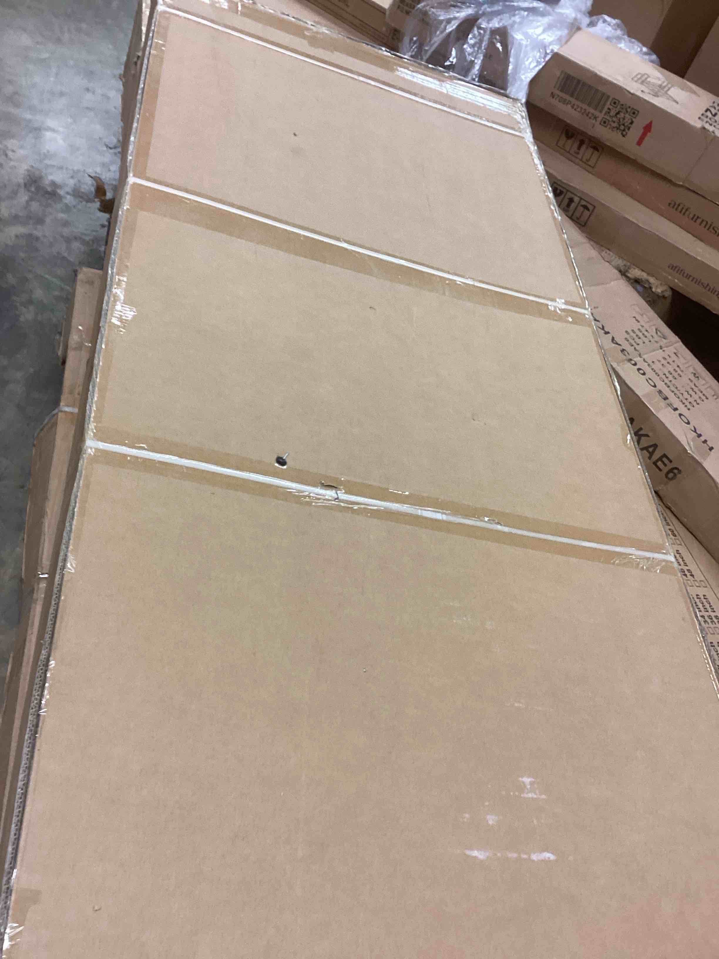 Condition photo showing New/Like New for double frosted glass sliding closet doors (2-boxes)