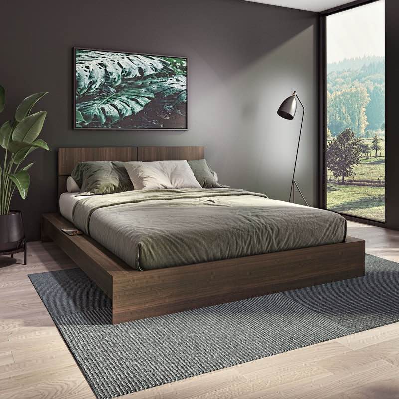 zen omega platform bed + headboard (incomplete one box only)