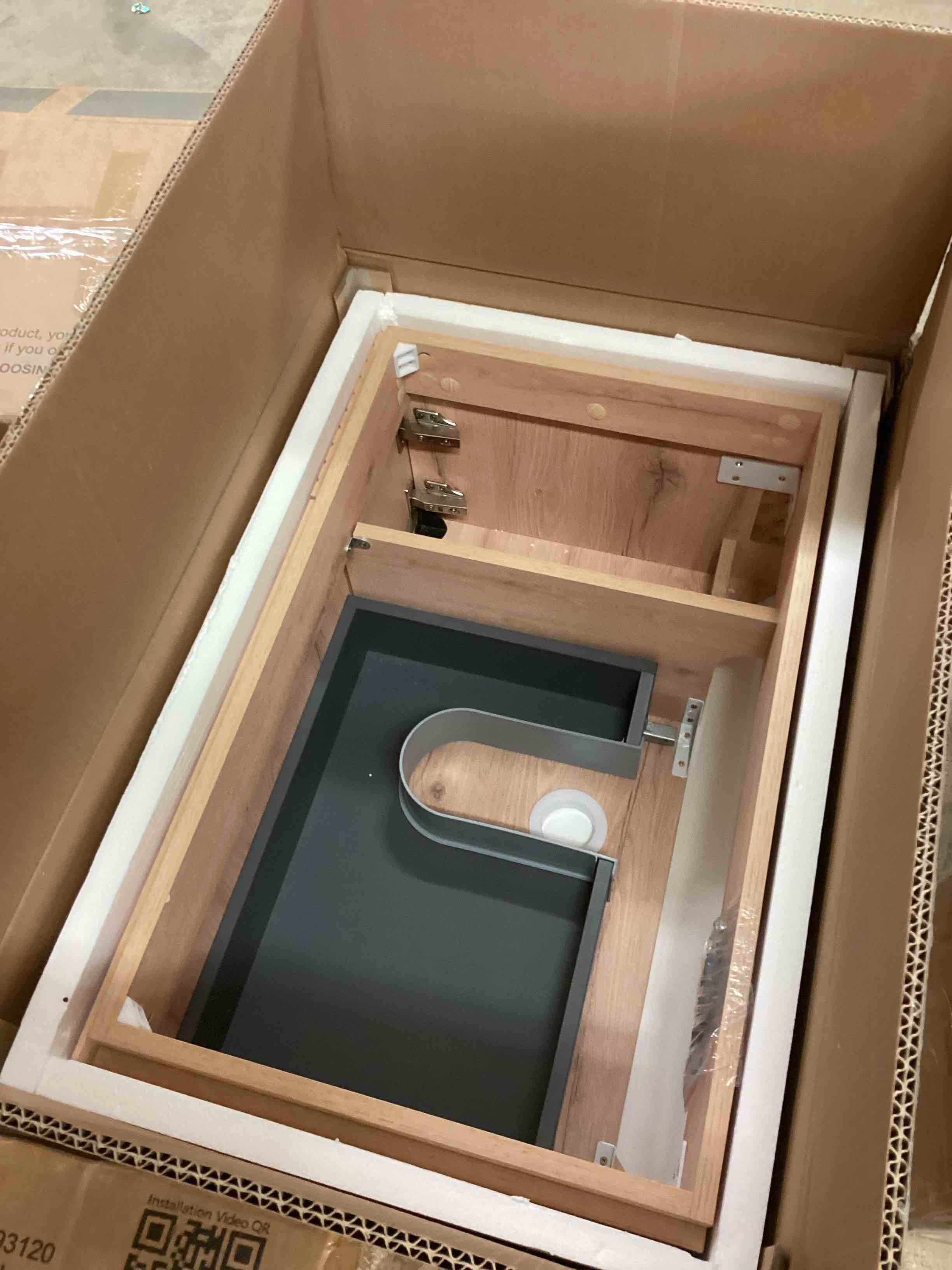 Condition photo showing Good Condition for luxeyard muri 30in bathroom vanity and sink floating plywood storage cabinet with drawer