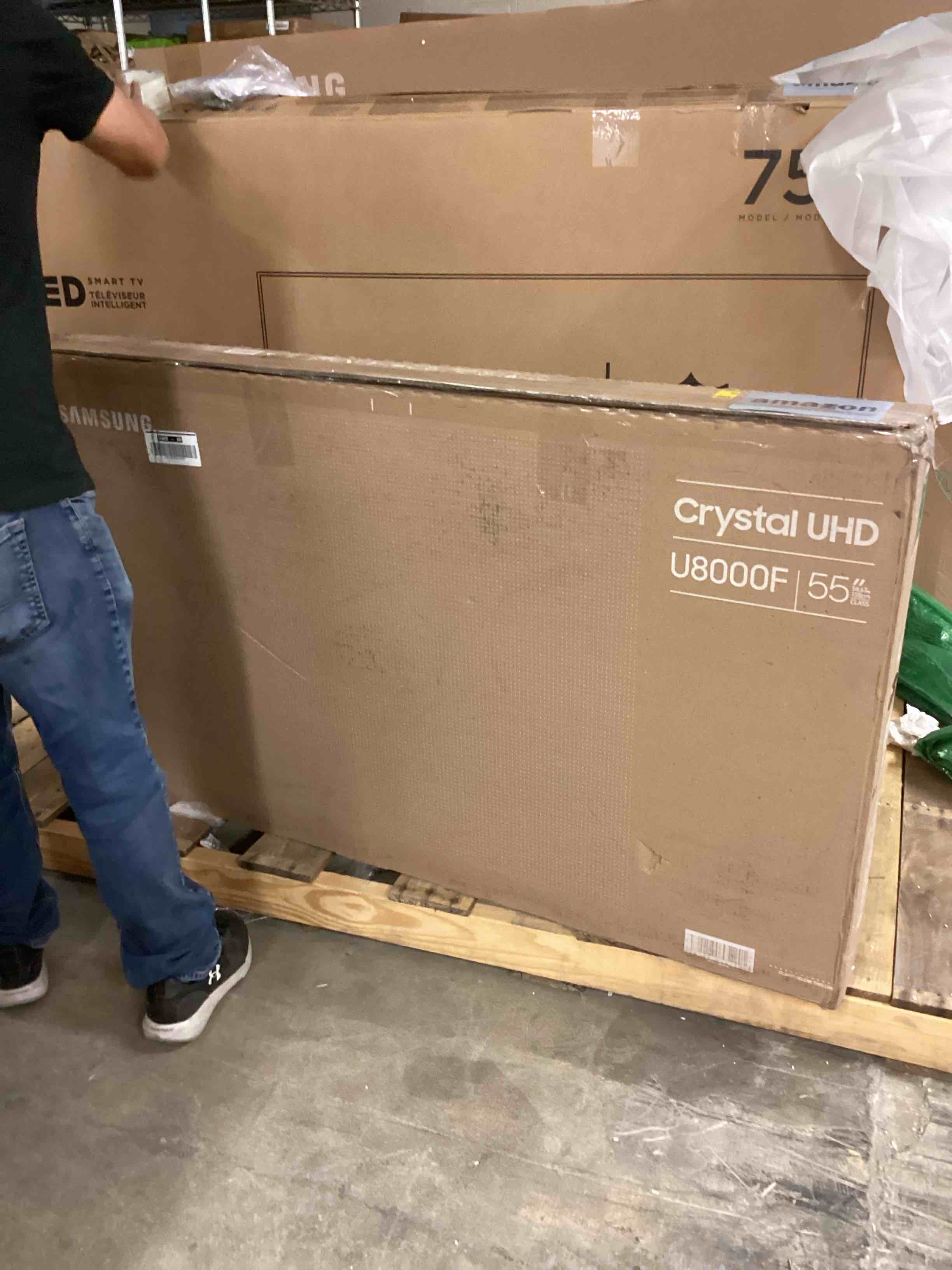 Condition photo showing As Is for samsung un55u800kit1 55 inch class u8000f series crystal 4k uhd smart tv 2025 hdr tizen os with hdmi cable streaming b