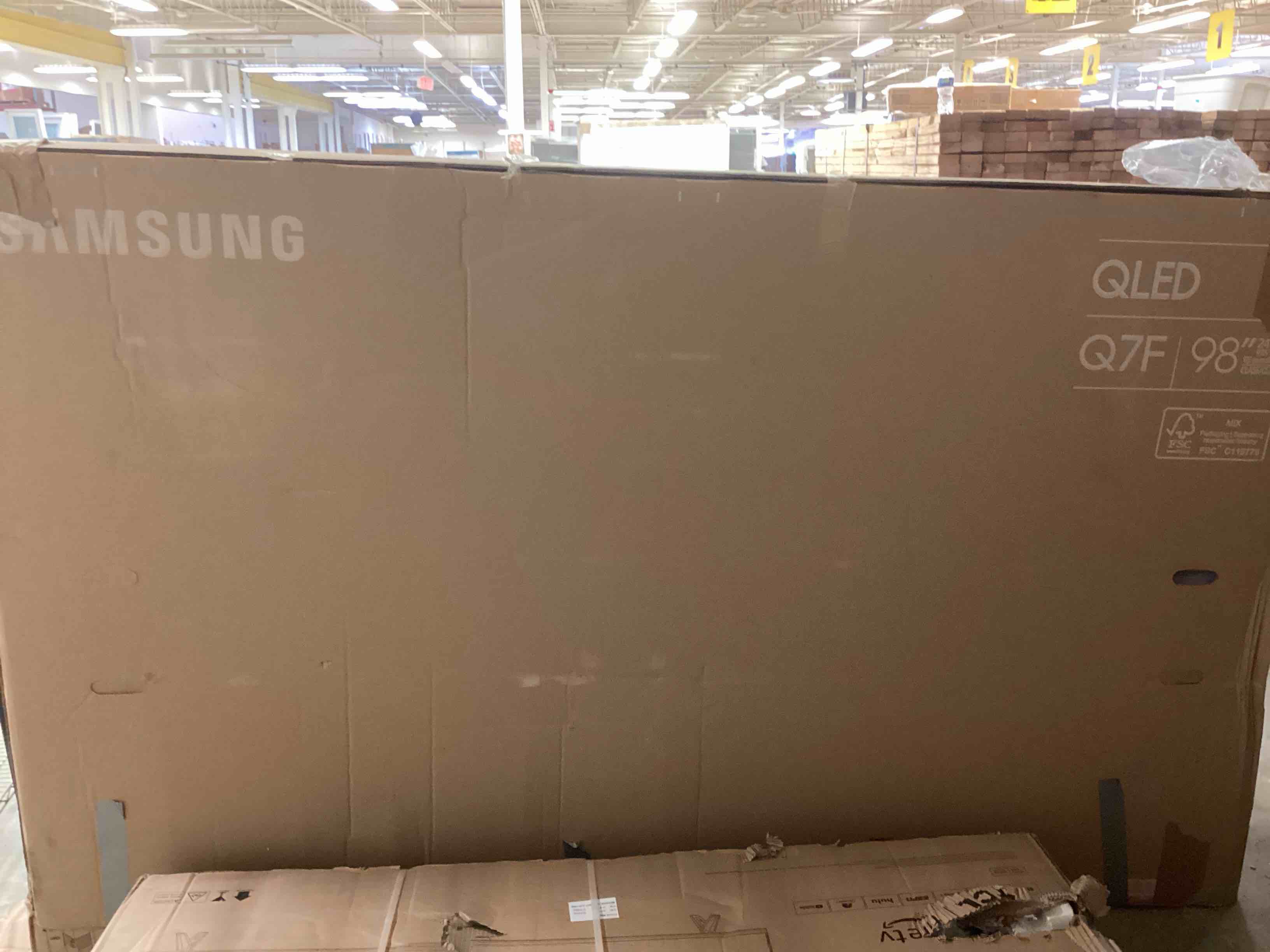 Condition photo showing As Is for samsung 98-inch class qled q7f series samsung vision ai smart tv (2025 model, 98q7f) quantum hdr, object tracking sound lite, q4 ai gen1 processor, 4k upscaling, gaming hub w/alexa built-in