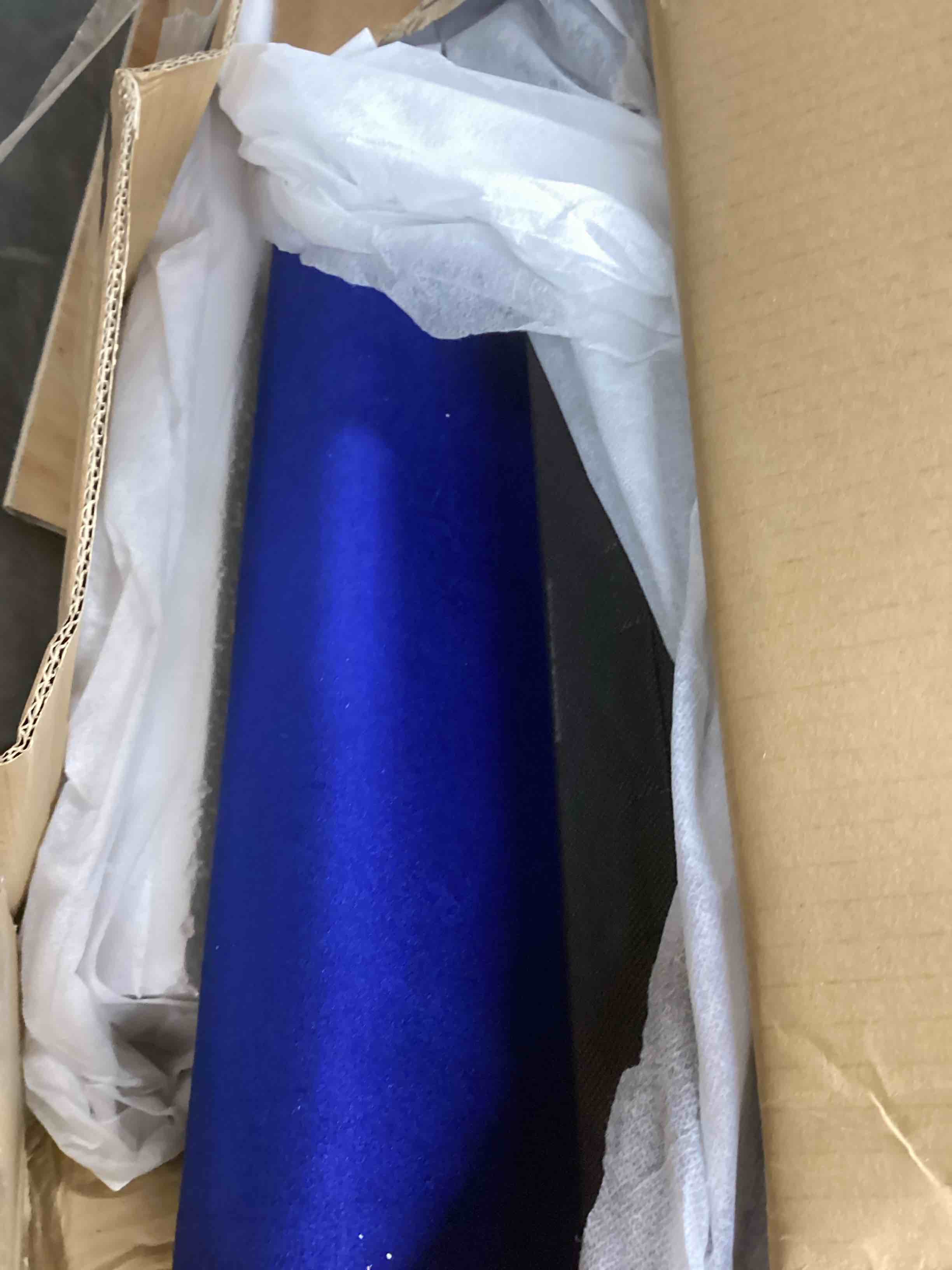 Condition photo showing Good Condition for acme damazy eastern king bed in blue velvet
