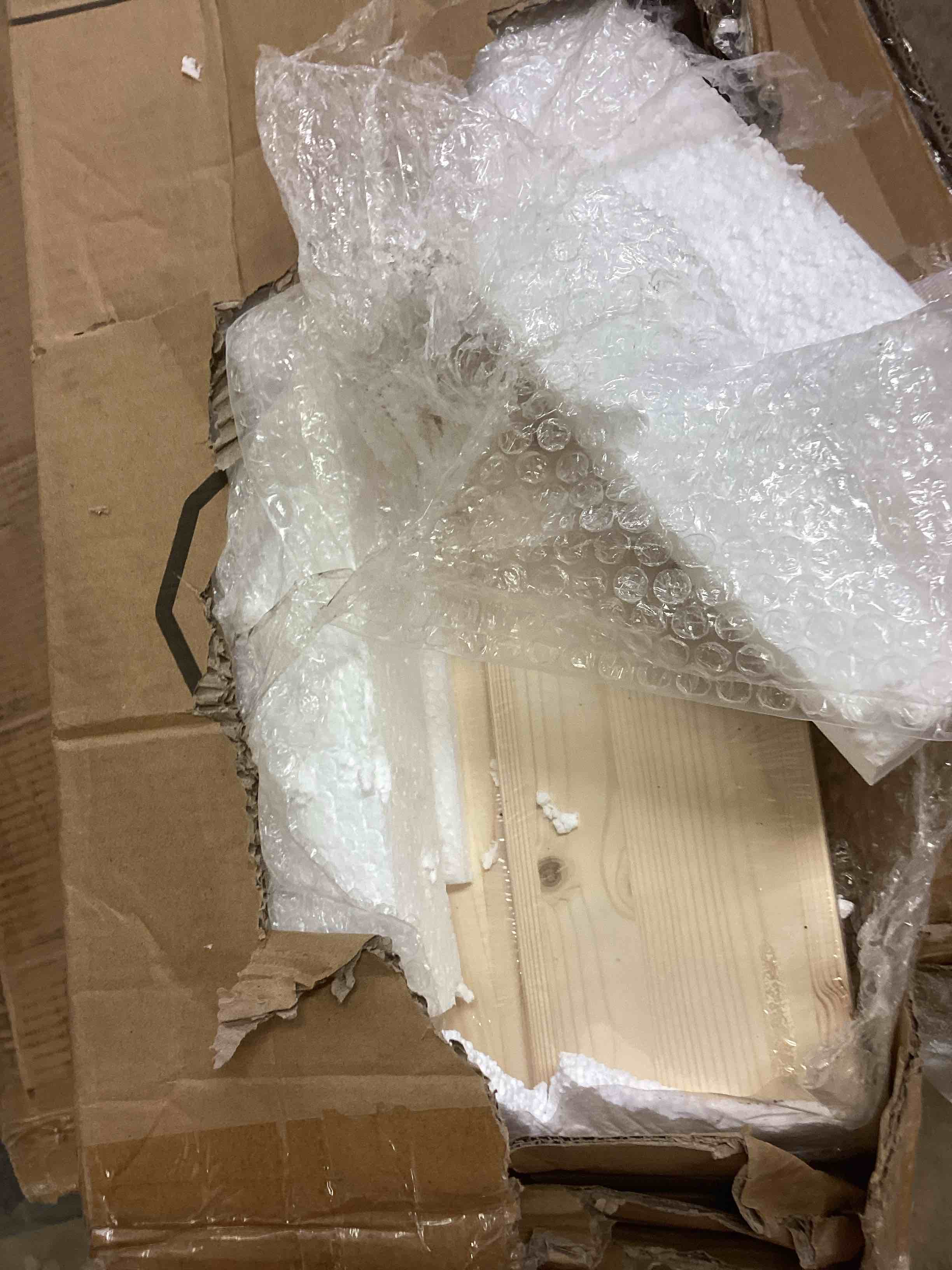 Condition photo showing As Is for easelife 24in x 84in sliding barn wood door,interior doors,diy assemblely,solid natural spruce panelled slab,easy install,apply to rooms & storage closet,h-frame