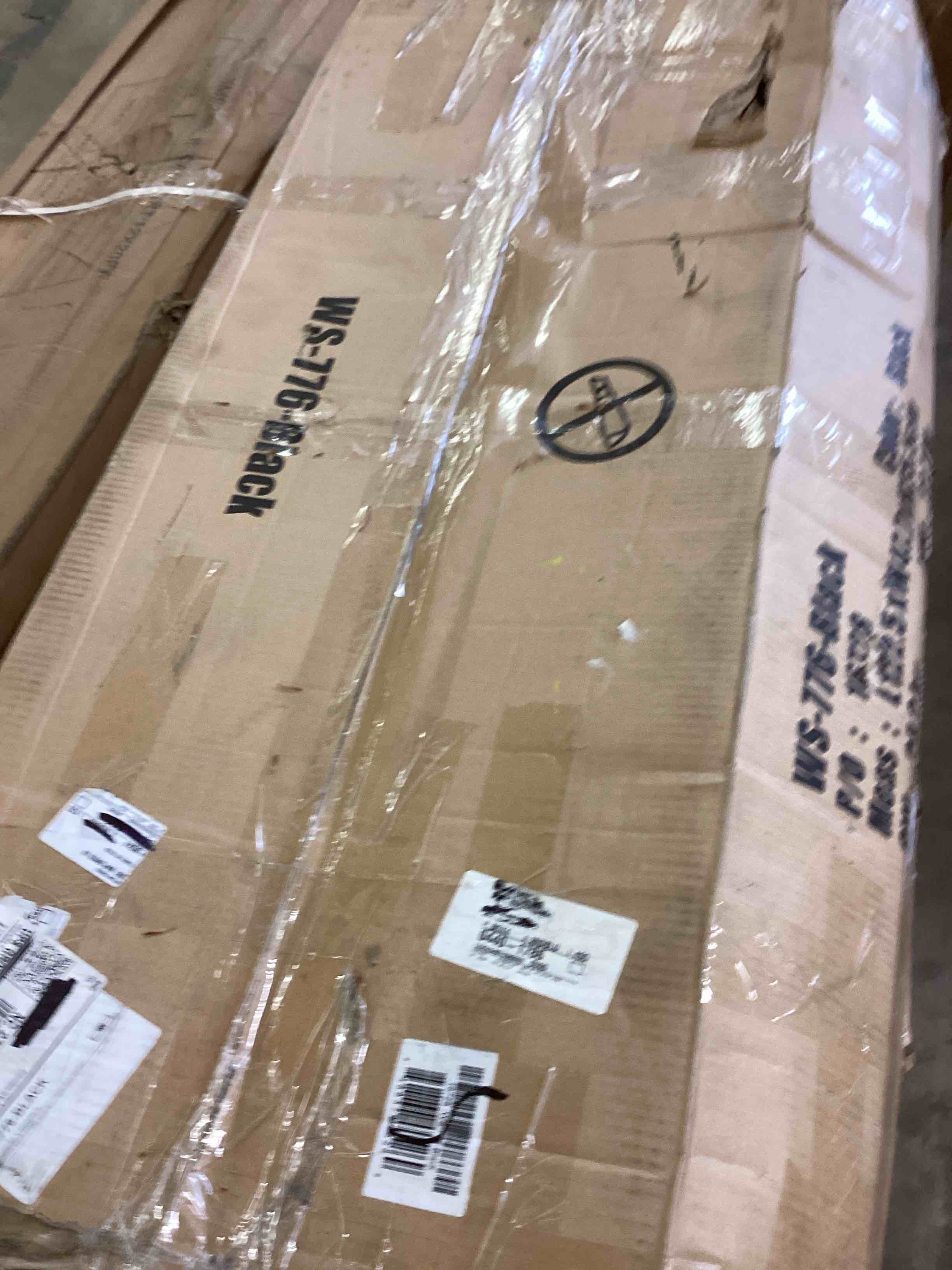 Condition photo showing As Is for bestoffice metal heavy duty 6-tier pallet racking system (48-in w x 18-in d x 76-in h), black, (68-lb capacity per shelf)