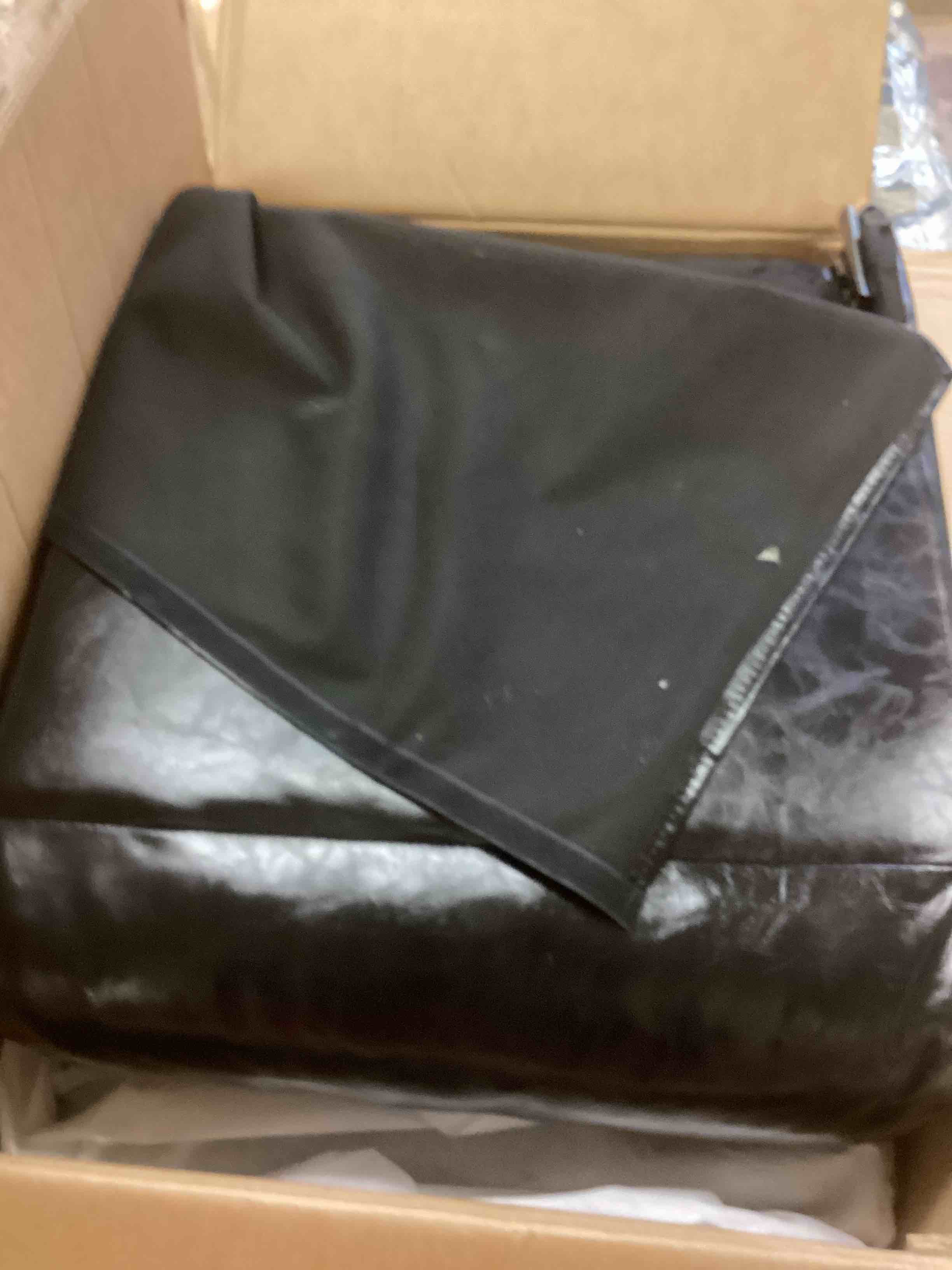 Condition photo showing New/Like New for luxury black pu leather nailhead trim upholstered recliner chair with adjustable footrest(set of 1)