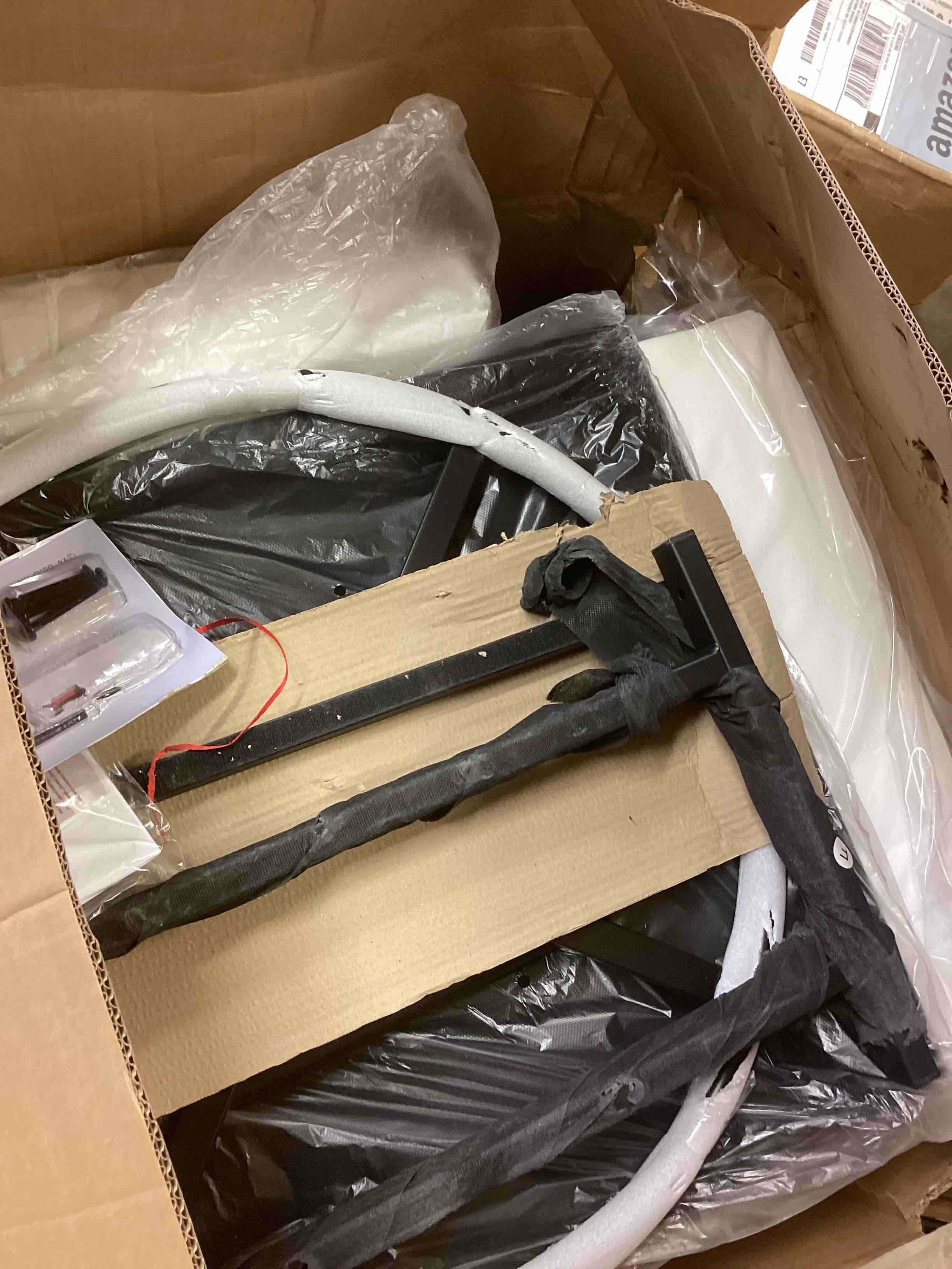 Condition photo showing Good Condition for black faux leather upholstered swivel accent barrel chair(set of 1)