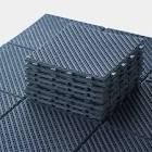 patio interlocking deck tiles, 12"x12" square composite decking tile 9 tiles ,black