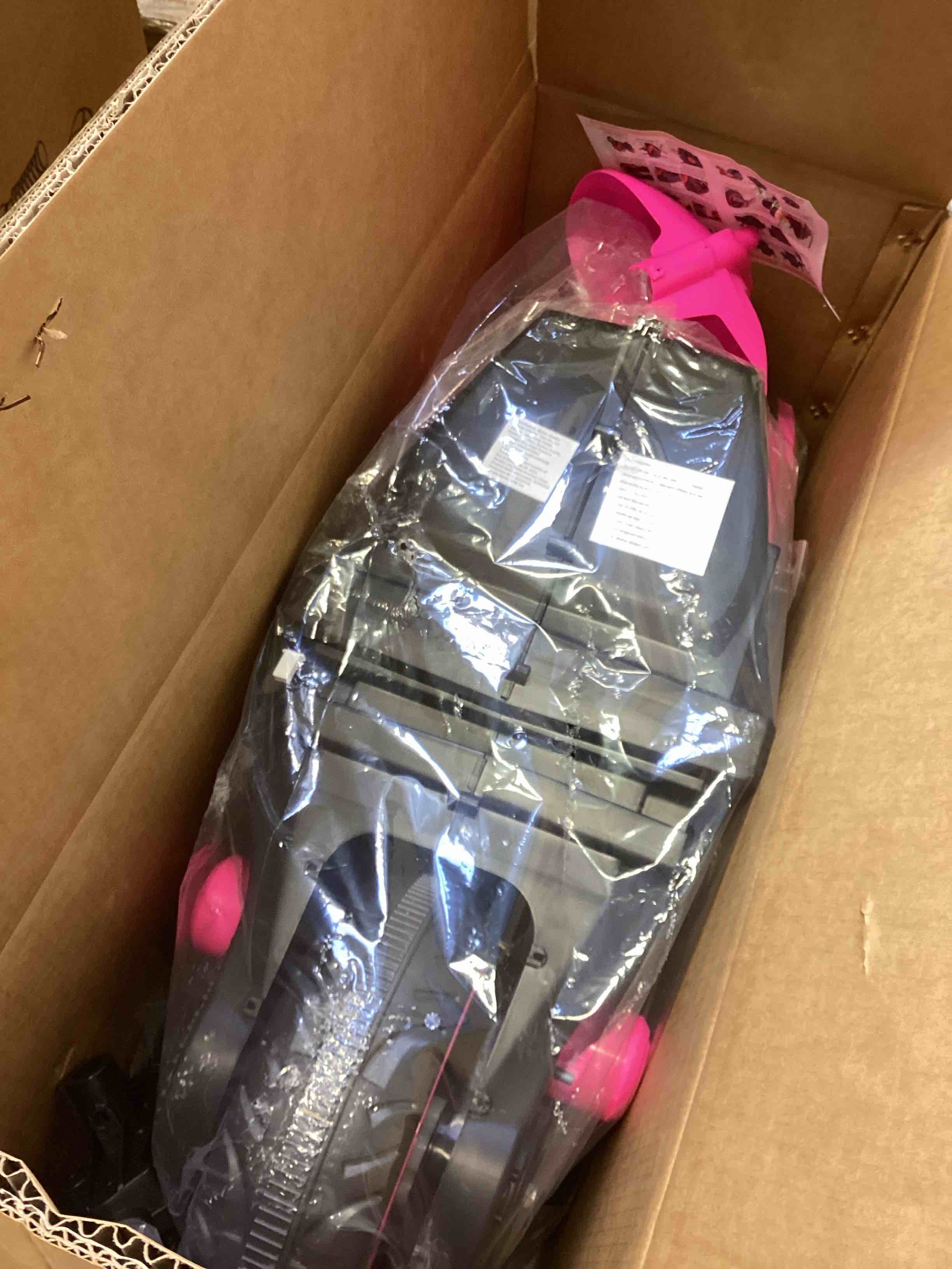 Condition photo showing New/Like New for kids ride on motorcycle,12v electric battery powered ride on bike,2 wheels electric motorcycle for kids ages 3-6 years with hand racing,led light-emitting tyres,pu seat,toy gifts,pink