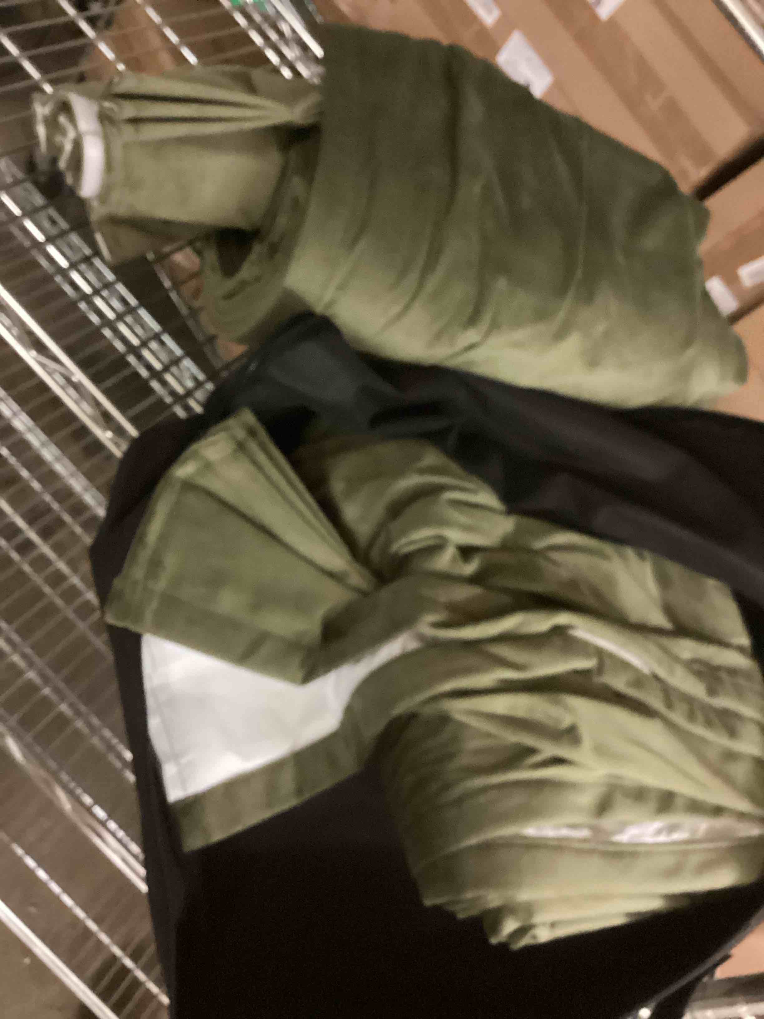 Condition photo showing Good Condition for velvet window curtains (pair),sage (size not specified)