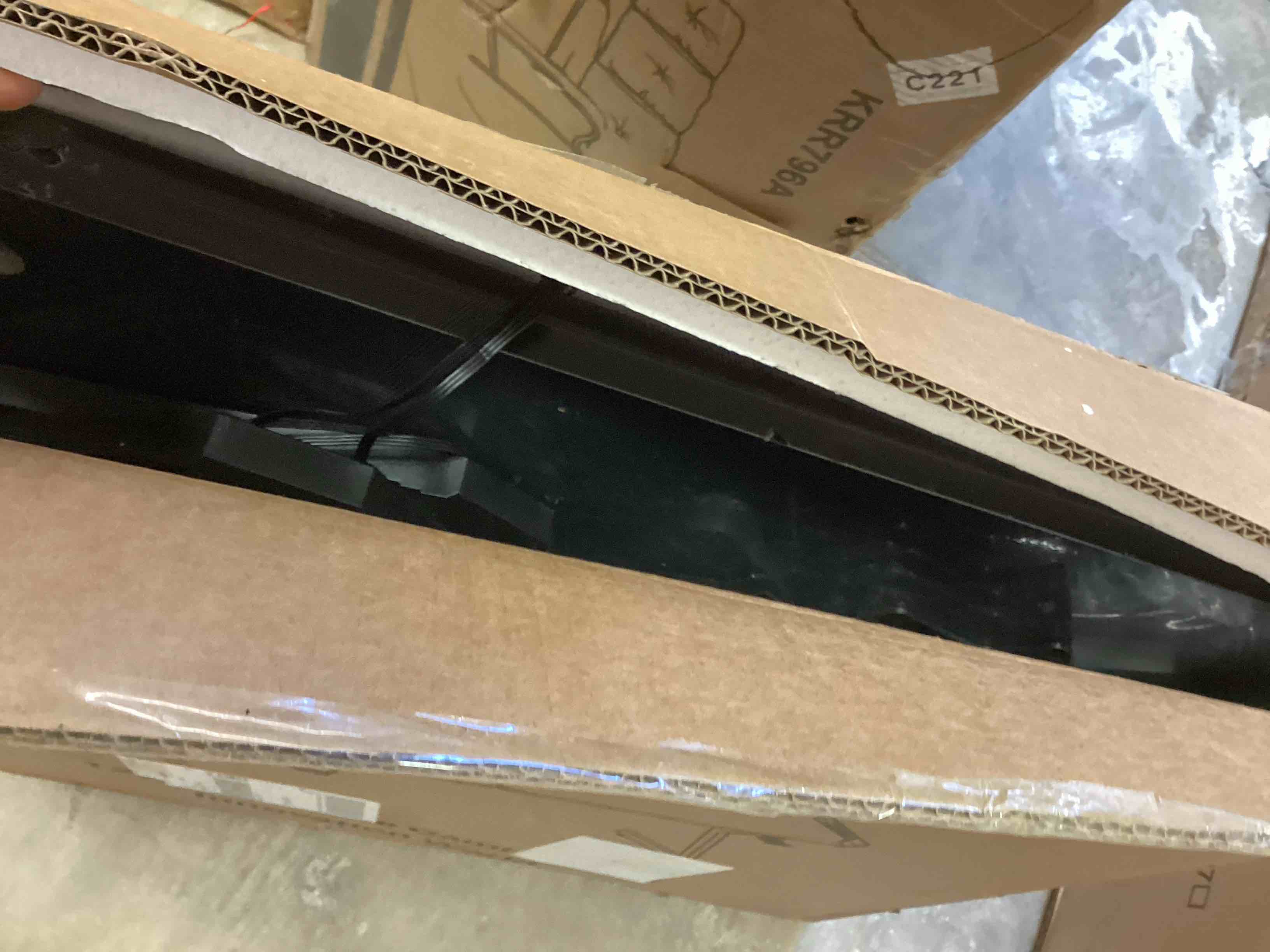 Condition photo showing Good Condition for gaming desk with led lights, home office gamer desk, ergonomic computer table with large carbon fiber desktop, office workstation, cup holder & headphone hook, black