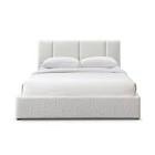 omax decor venice upholstered platform queen bed in cream beige boucle fabric (incomplete box #3 only of 3 contains:footboard/slat) 