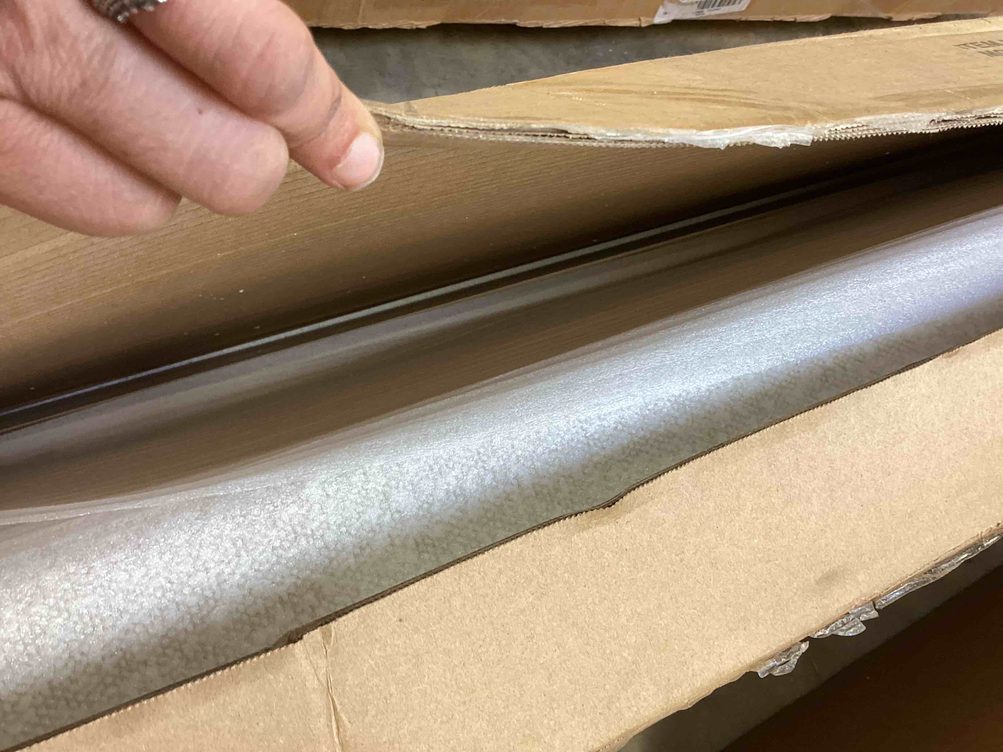 Condition photo showing Good Condition for omax decor venice upholstered platform queen bed in cream beige boucle fabric (incomplete box #3 only of 3 contains:footboard/slat) 