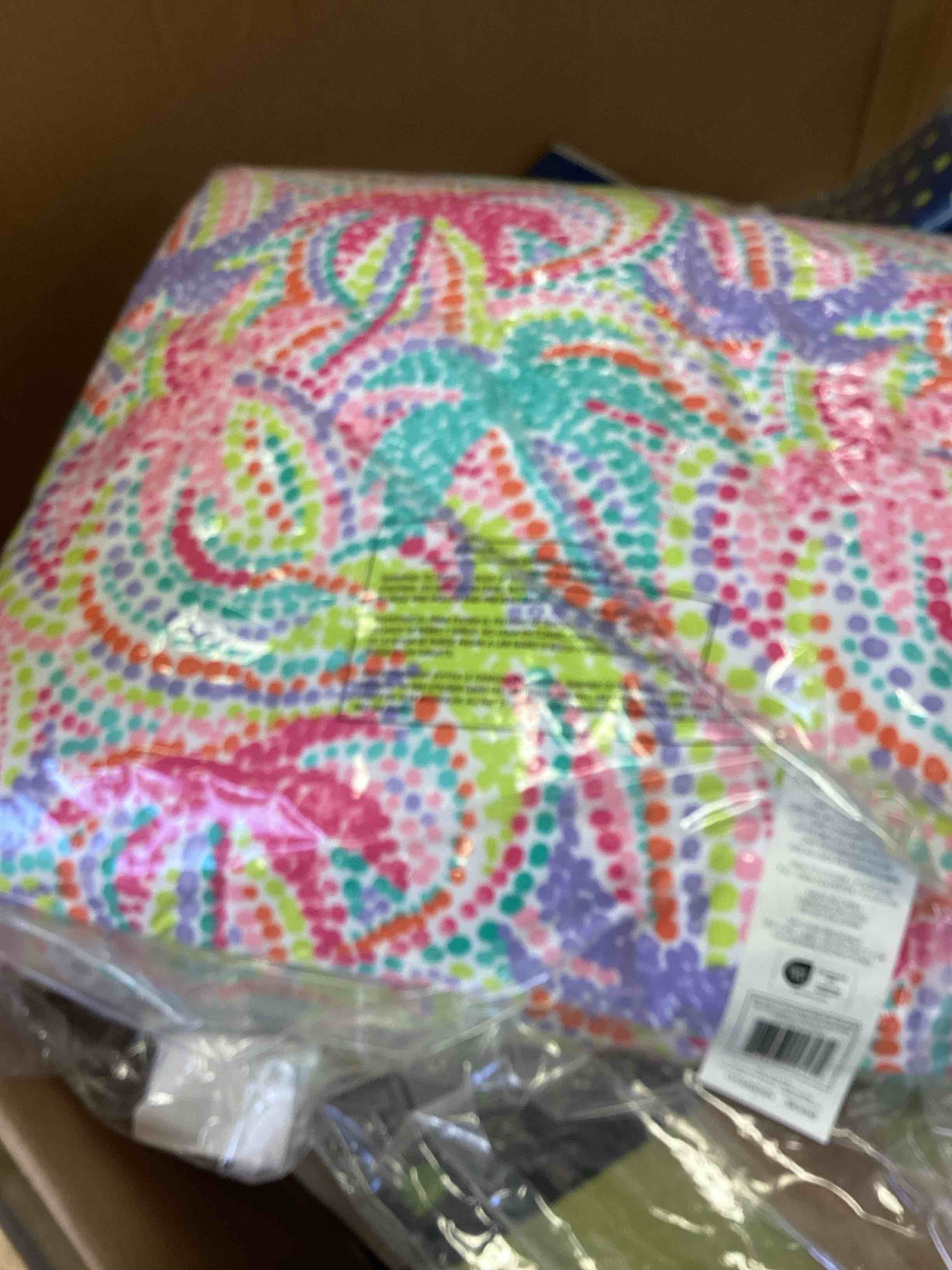 Condition photo showing New/Like New for nautica sutton palm trees aqua comforter & sham set, blue twin 