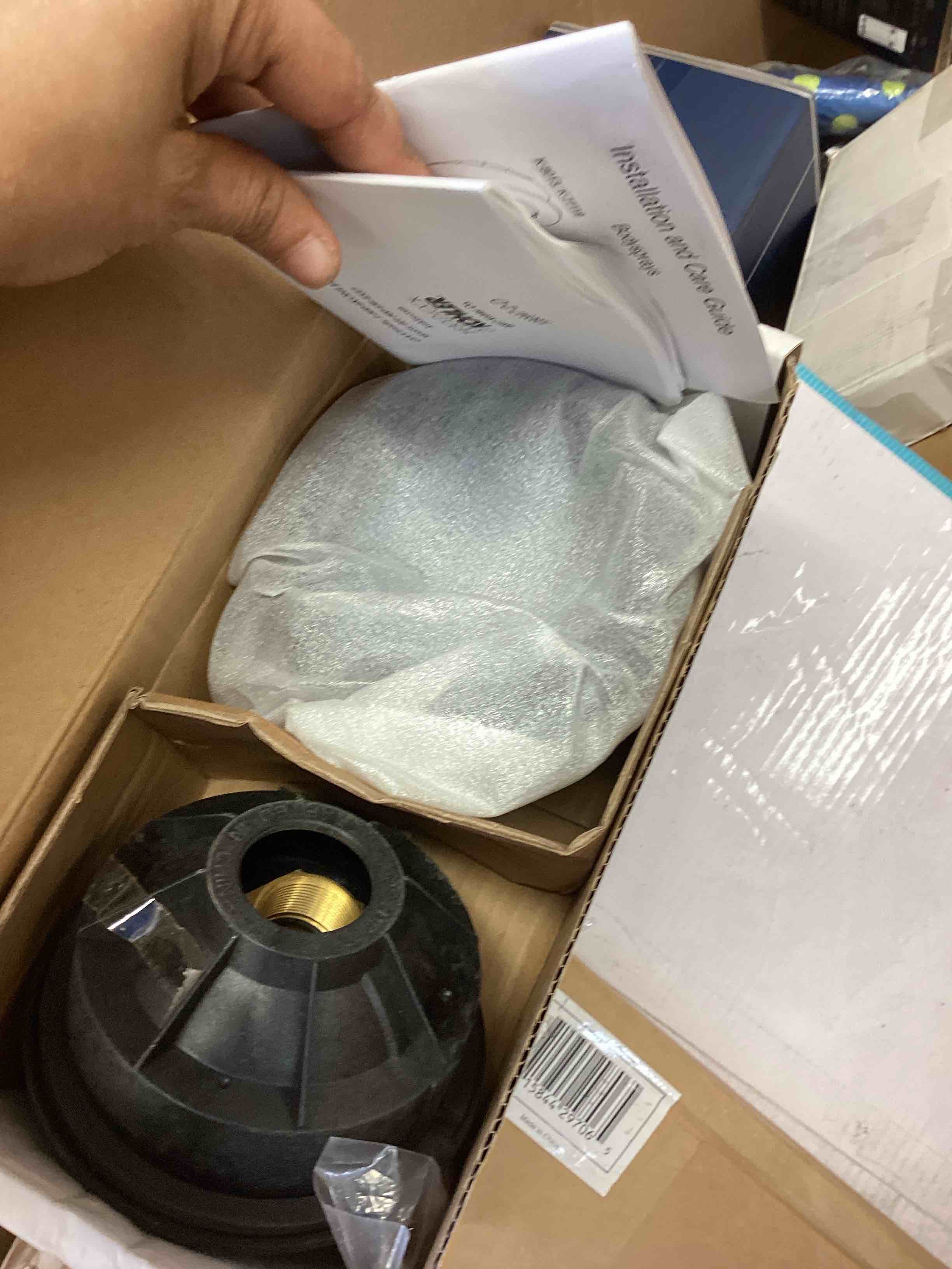 Condition photo showing As Is for kohler 77119-bl watertile round round 27-nozzle 1.0 gpm body spray with katalyst air-induction technology