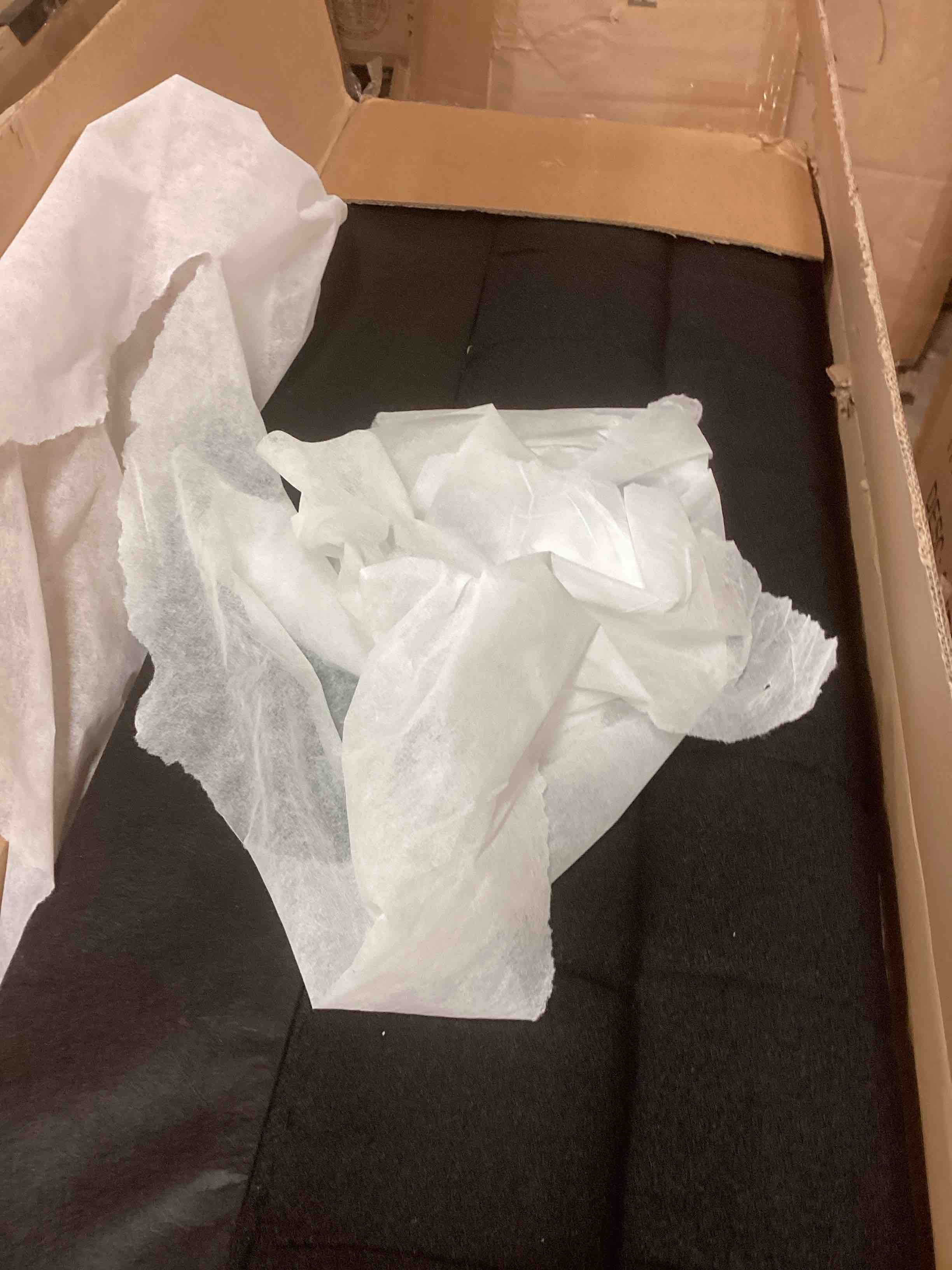 Condition photo showing Good Condition for 81" upholstered square arm sofa with 2 throw pillows, boucle living room sofa set (incomplete one box of two only)