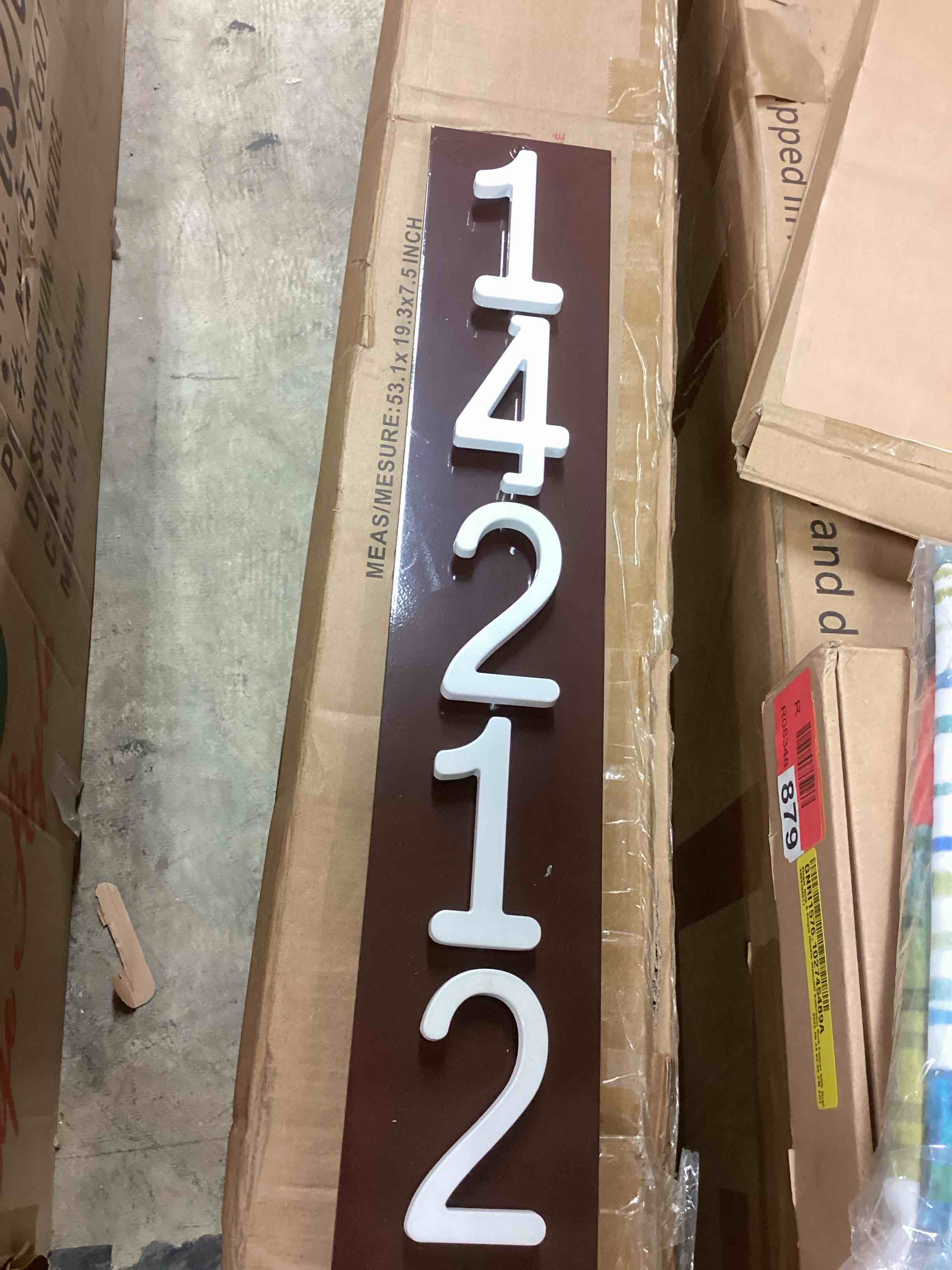 Condition photo showing Good Condition for royal shade flush mount vertical aluminum address plaque custom 