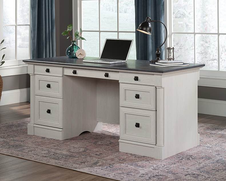 Executive Home Office Desk in Glacier Oak (incomplete one box of two only)