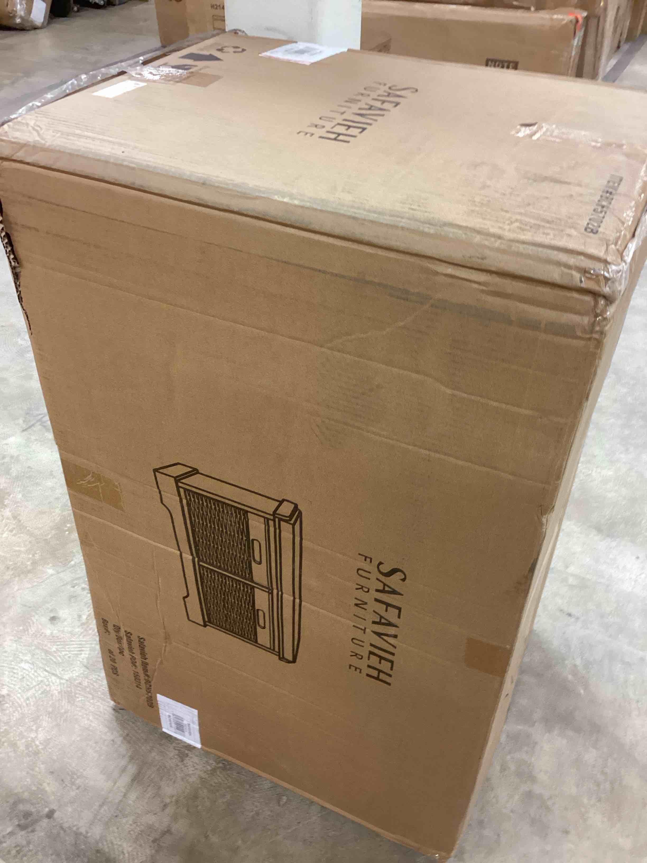 Condition photo showing New/Like New for safavieh landers 2-drawer/cushion storage bench black