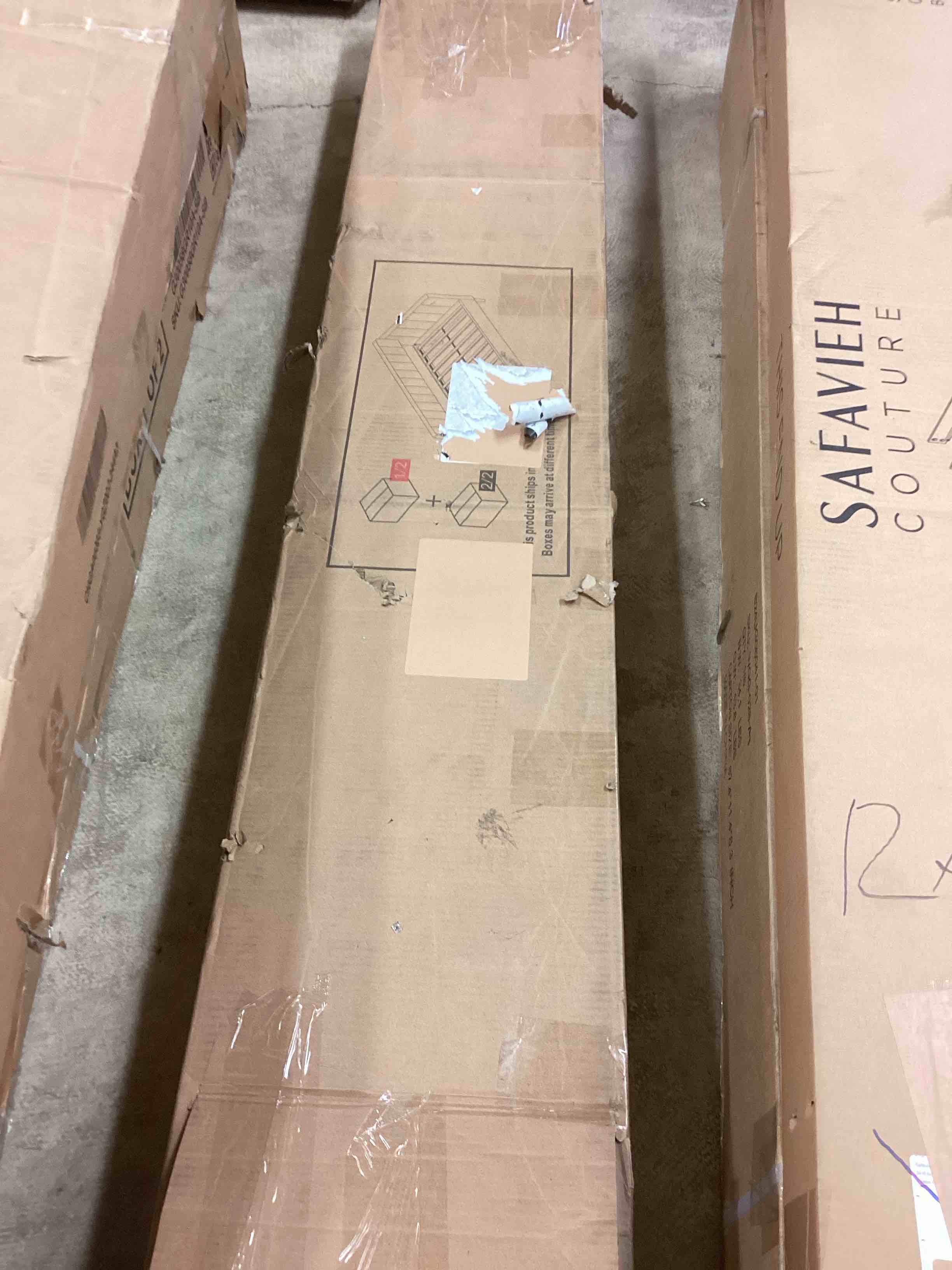 Condition photo showing Good Condition for daybed with headboard corner bed frame, light green (incomplete one box of two only) (color different from stock photo)