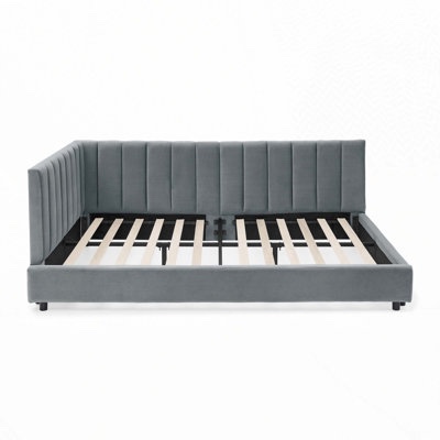 daybed with headboard corner bed frame, light green (incomplete one box of two only) (color different from stock photo)