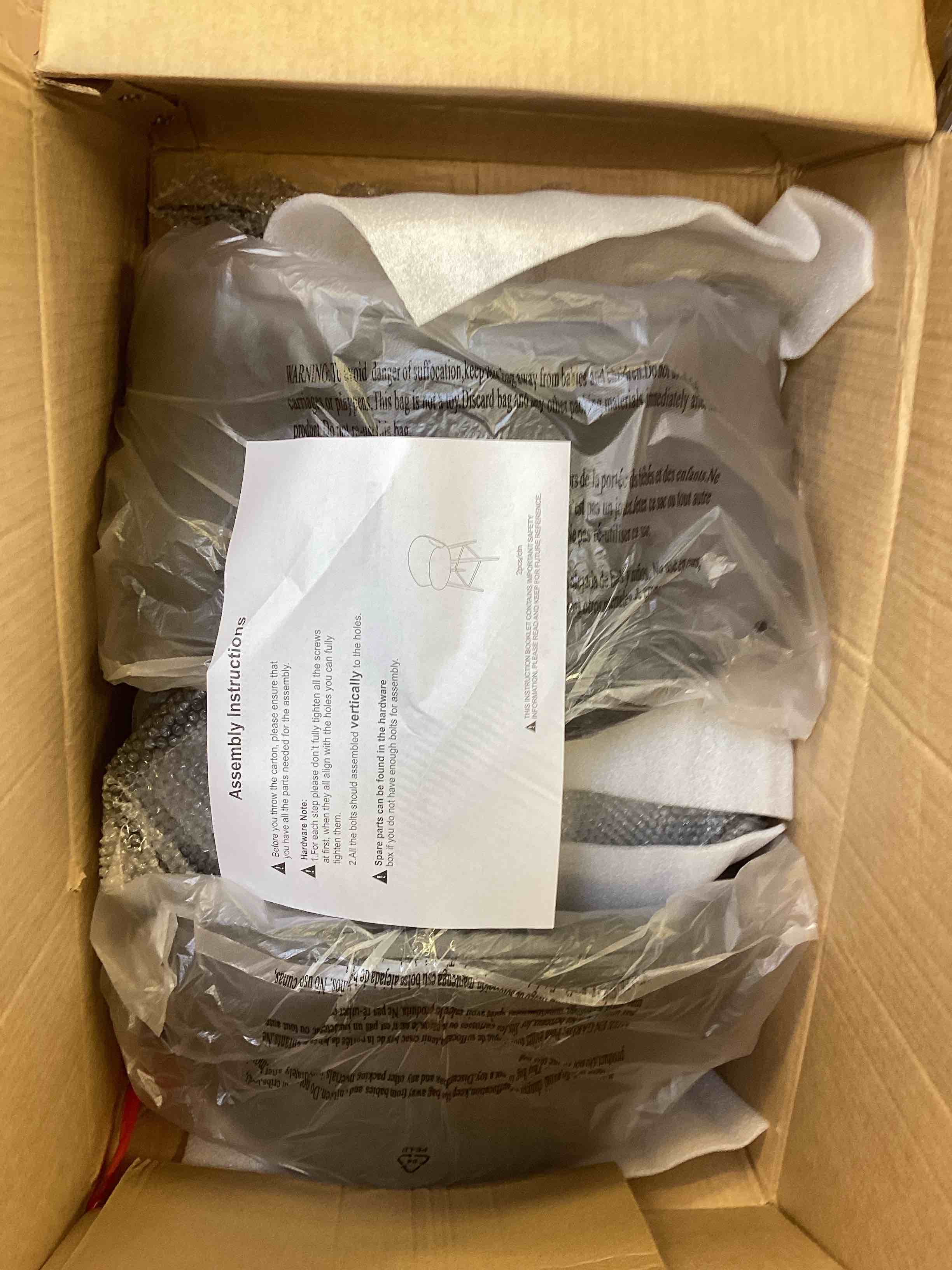 Condition photo showing New/Like New for 26" counter height barstools set of 2, upholstered bar stools with backs and metal legs, velvet barstools for kitchen island, home dining, pub, dark gray