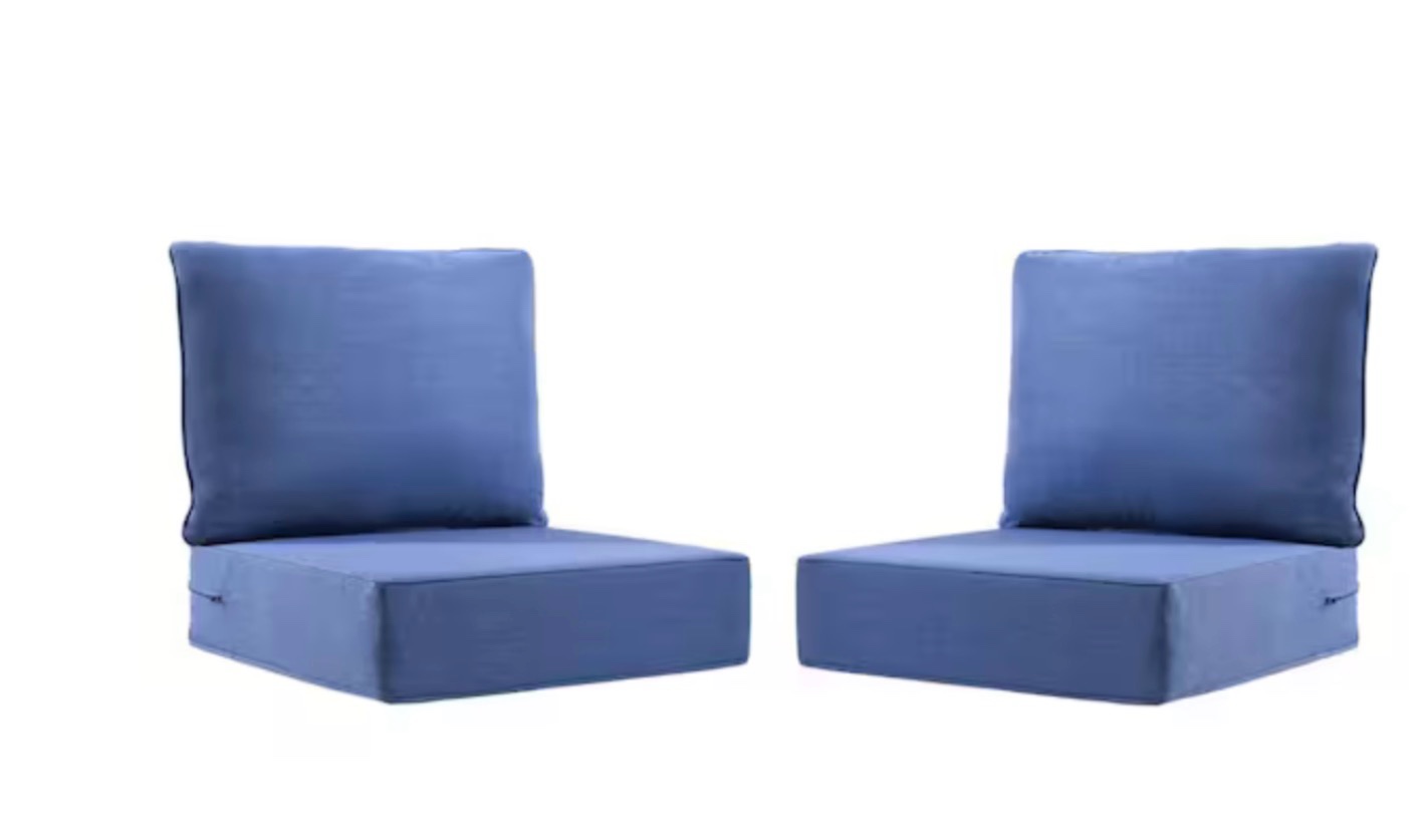 carolina 24 in. x 24 in. x 6 in. olefin 4-piece deep seating outdoor lounge chair sofa cushion in navy