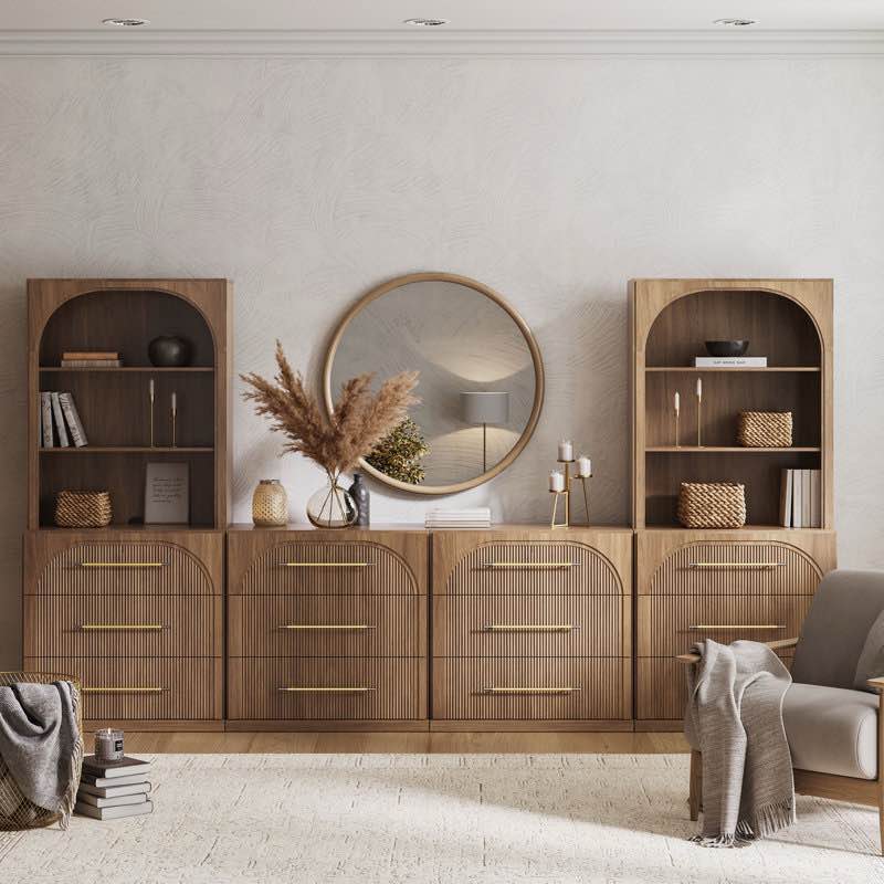 modular tv stand set jagger series 1c2h, camel (incomplete) 